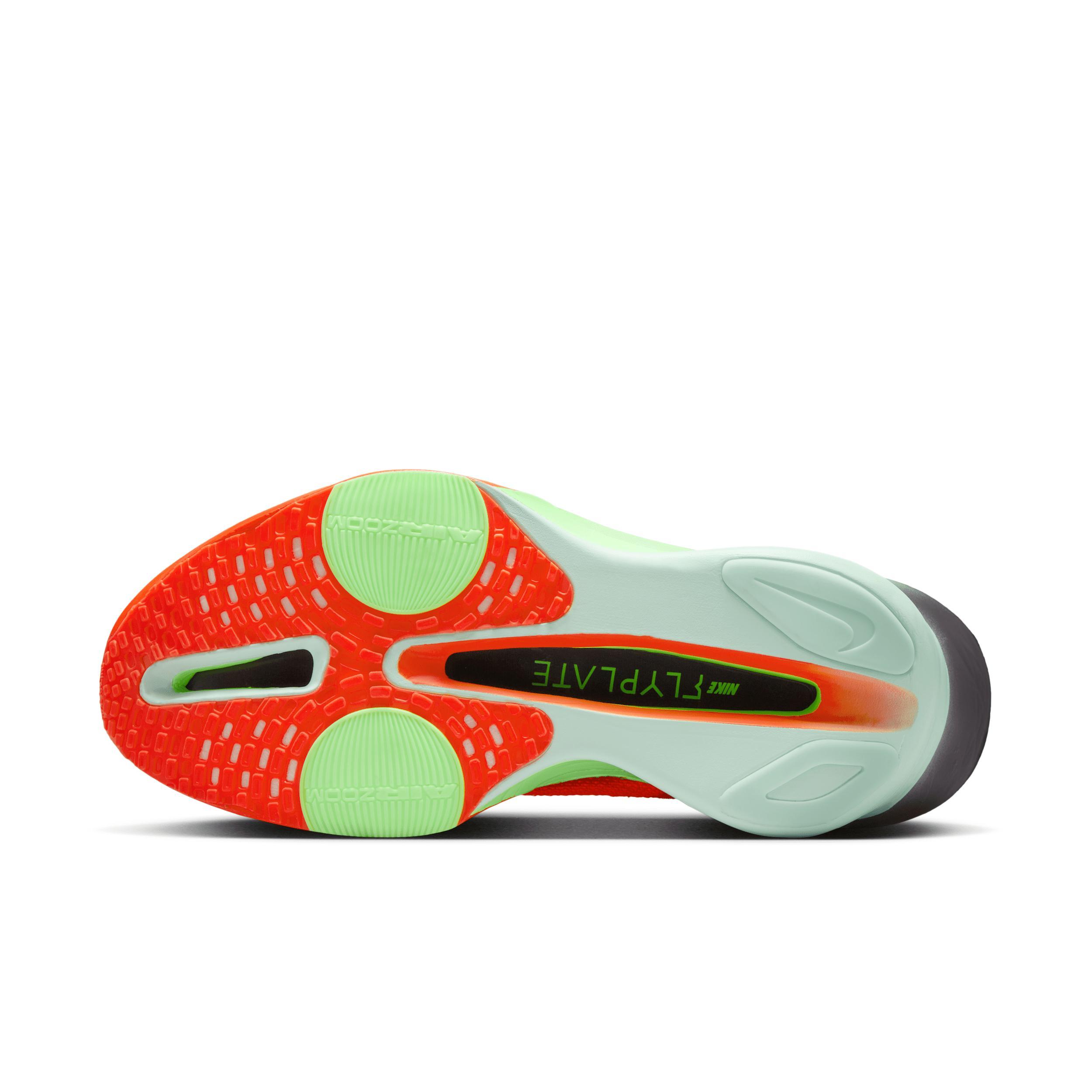 Nike Womens Air Zoom Alphafly 3 Running Shoes in Bright Crimson/Cave Purple/Lime Blast Product Image