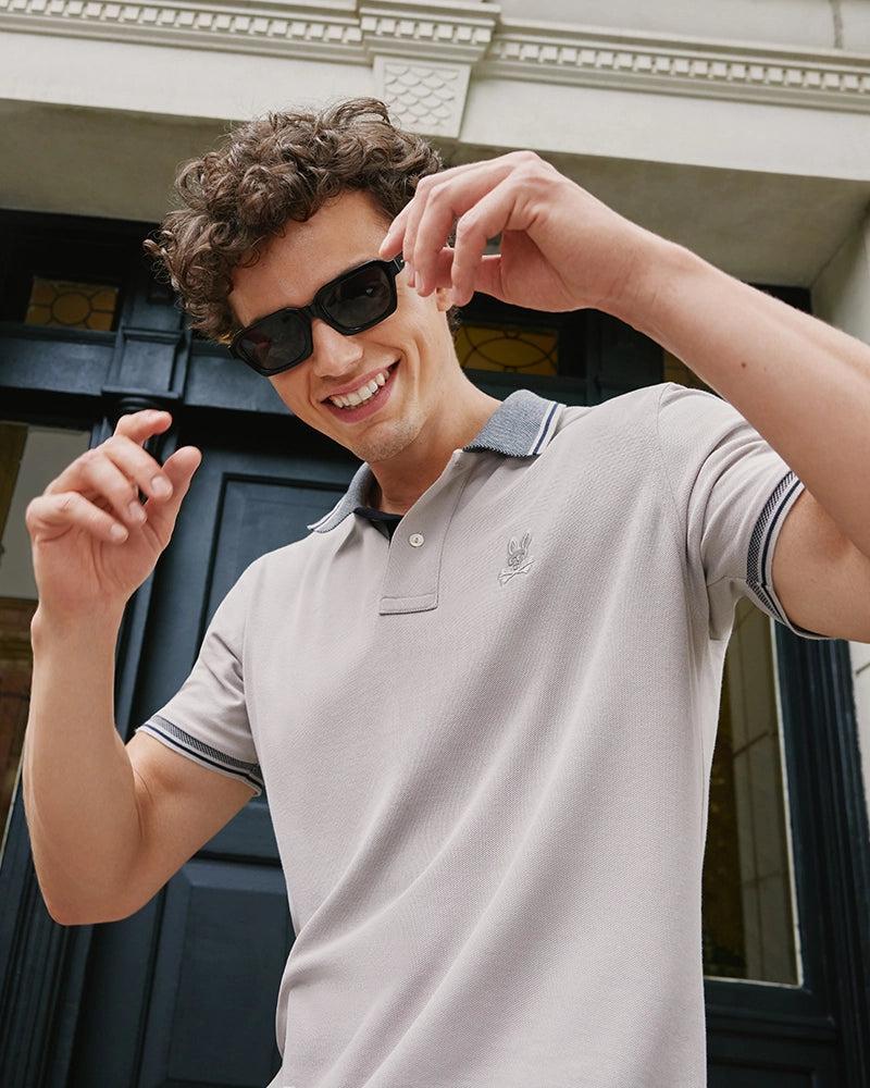 Men's Malton Pique Polo Shirt 110 OYSTER / S Product Image