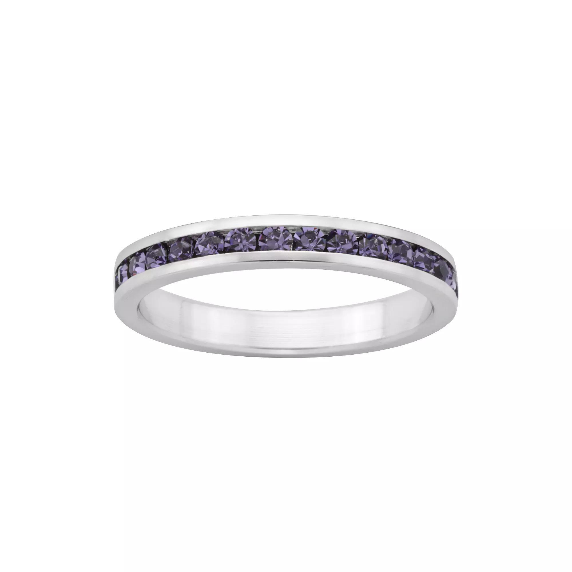 Sterling Silver Purple Crystal Eternity Ring, Women's, Size: 6 Product Image