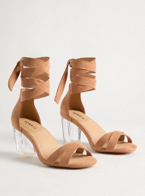 Strappy Ankle Wrap Lucite Heel (WW) Product Image