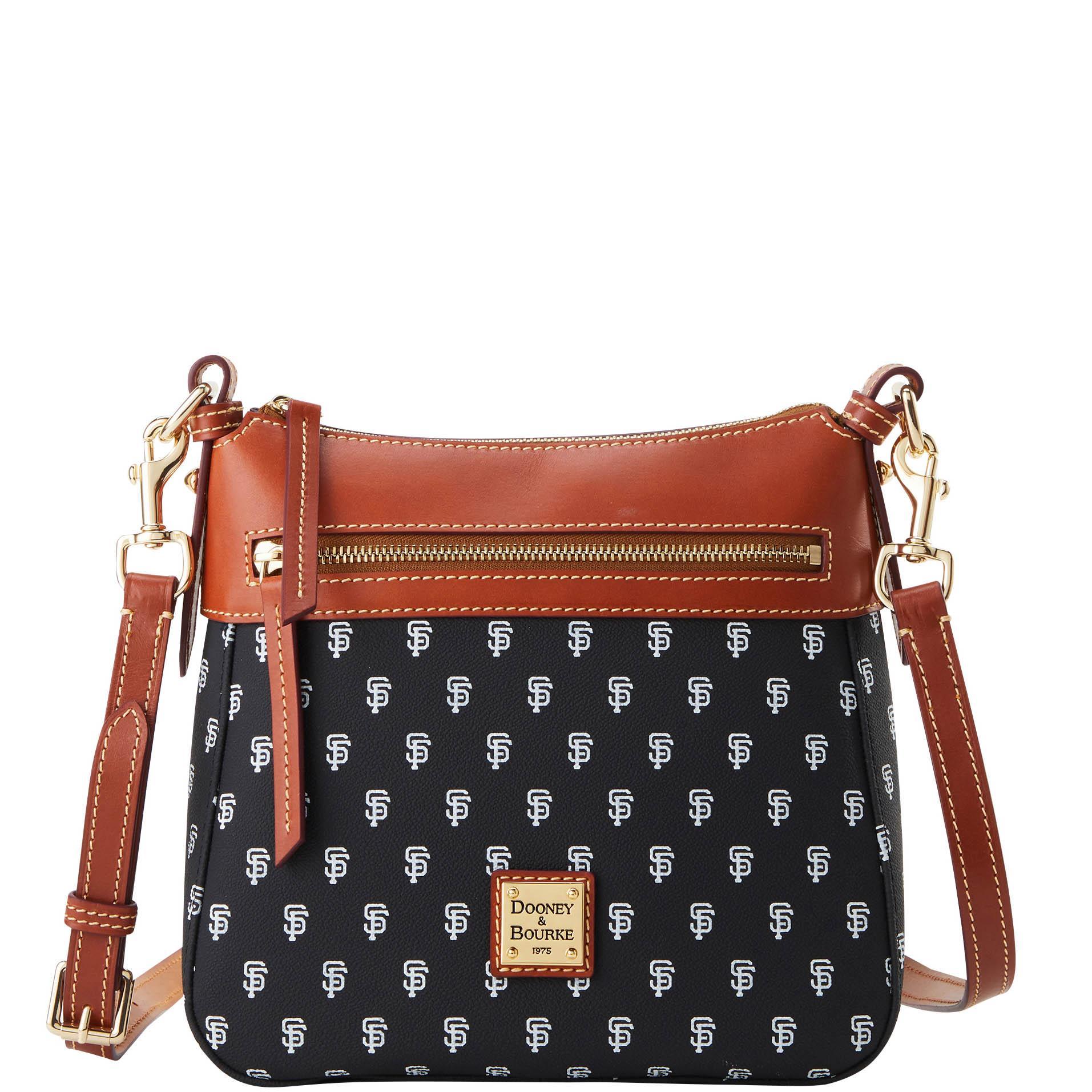 Dooney & Bourke Womens MLB Giants Coated Cotton Crossbody 25 Bag in Black Product Image