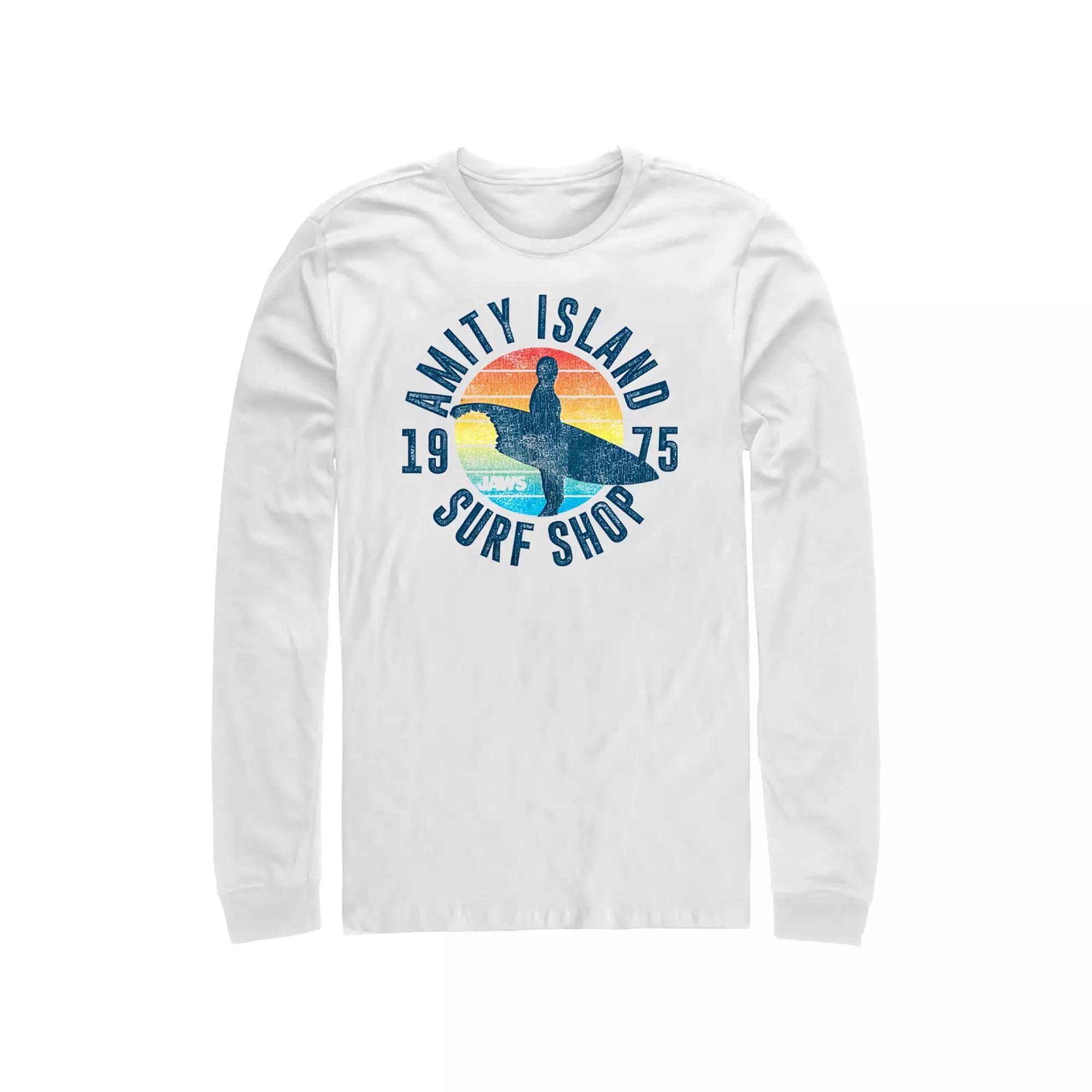 Men's Amity Surf Shop Graphic Tee, Size: Medium, White Product Image