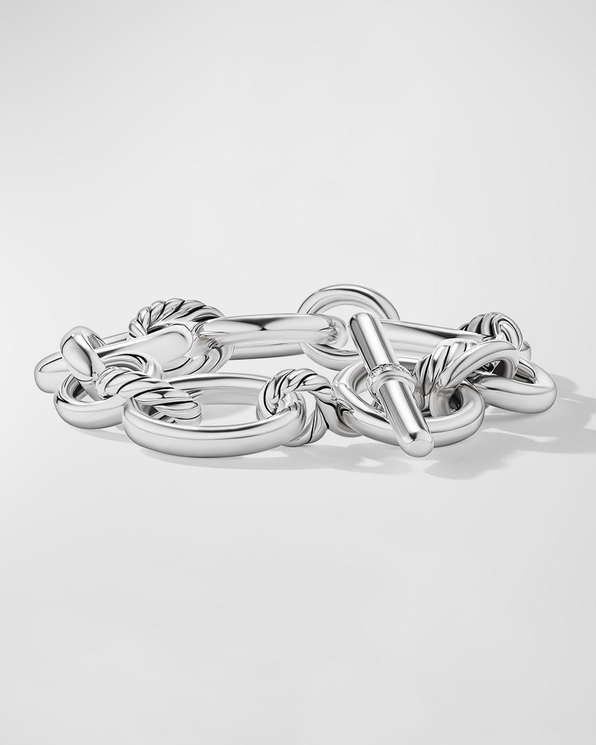 David Yurman Sterling Silver Mercer Diamond Link Bracelet Product Image
