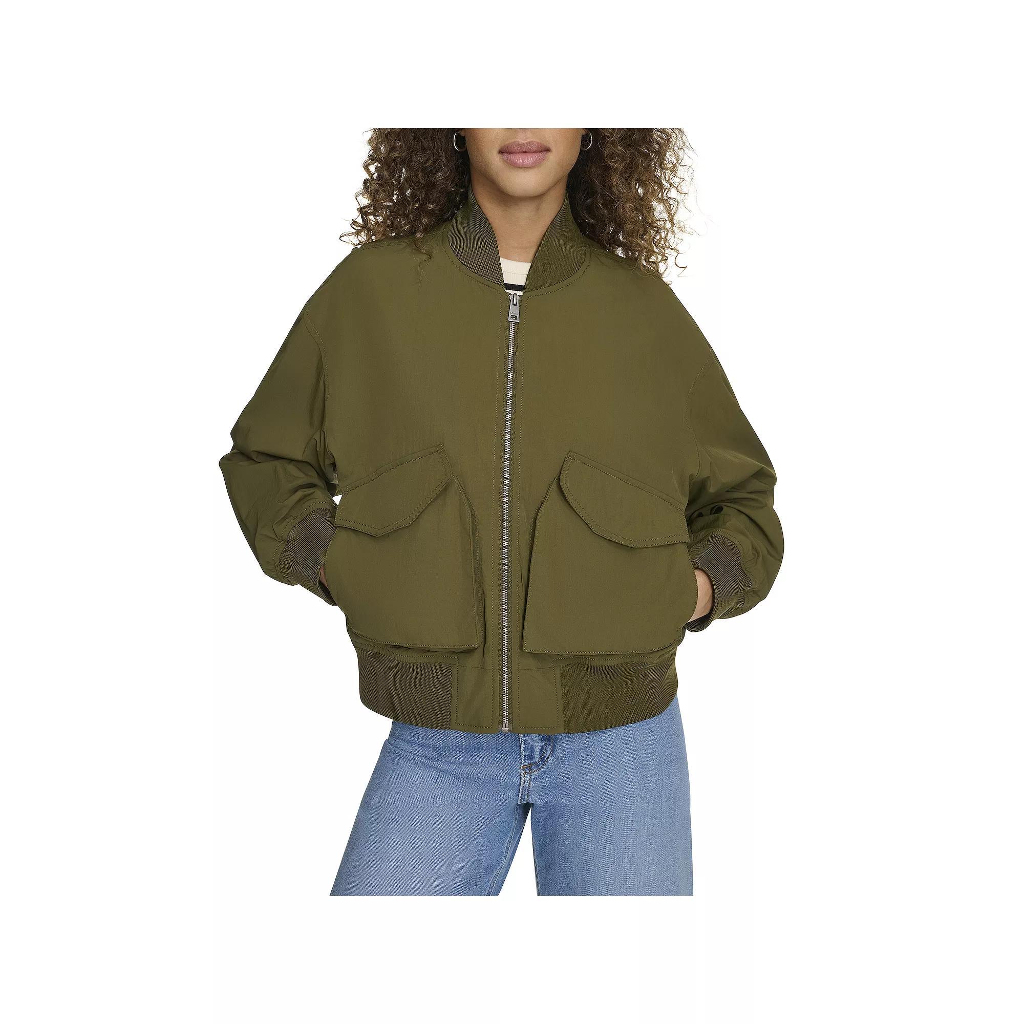 Womens Levis Technical Bomber Jacket Green Product Image