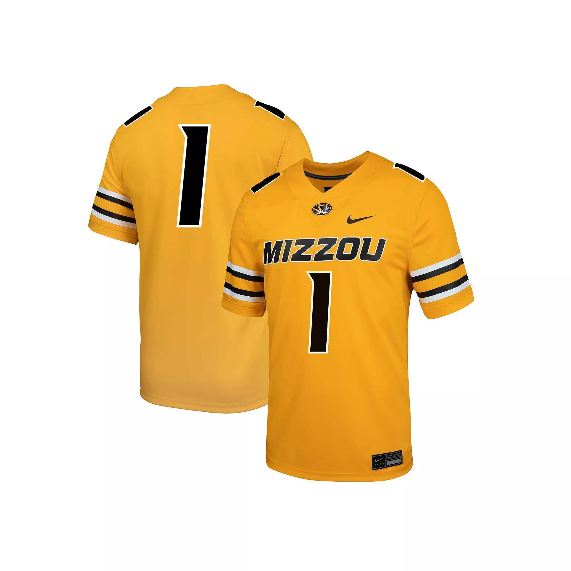 Men's Nike #1 Gold Missouri Tigers  Alternate Game Jersey, Size: XL Product Image