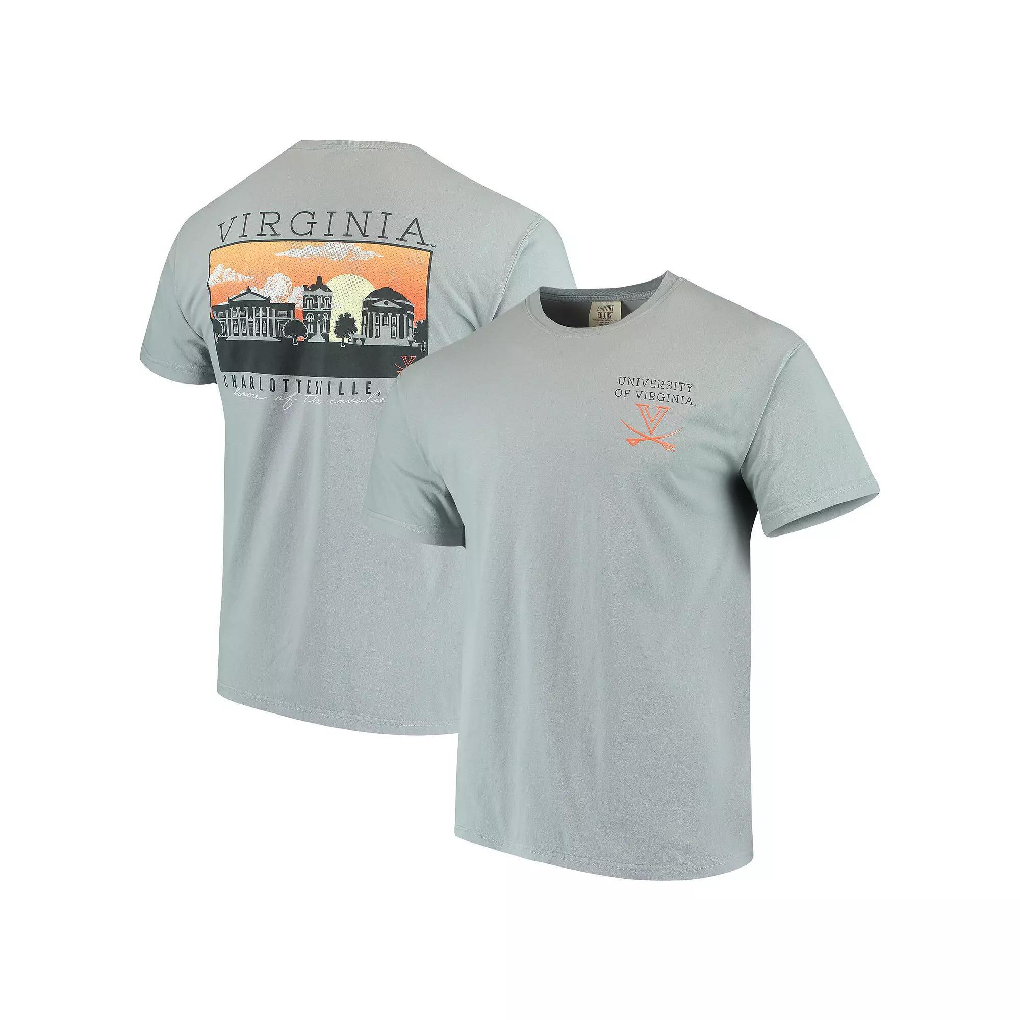 Mens Gray Virginia Cavaliers Team Comfort Colors Campus Scenery T-Shirt Product Image