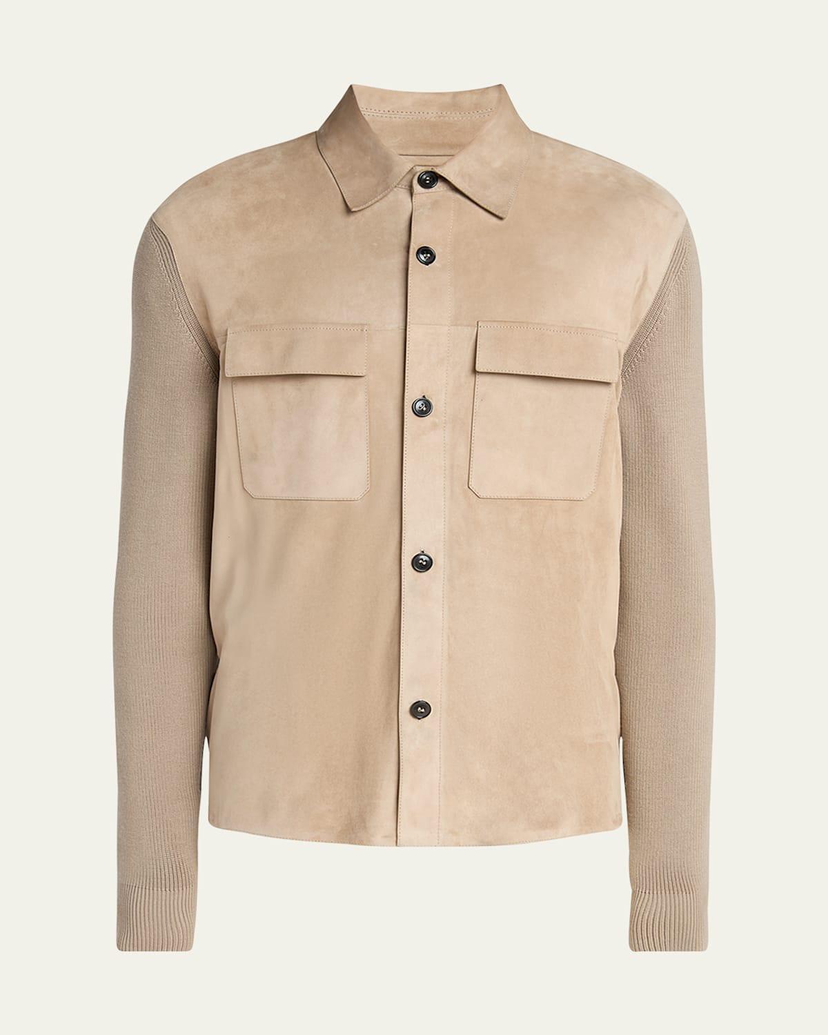 Mens Suede Knit Hybrid Jacket Product Image
