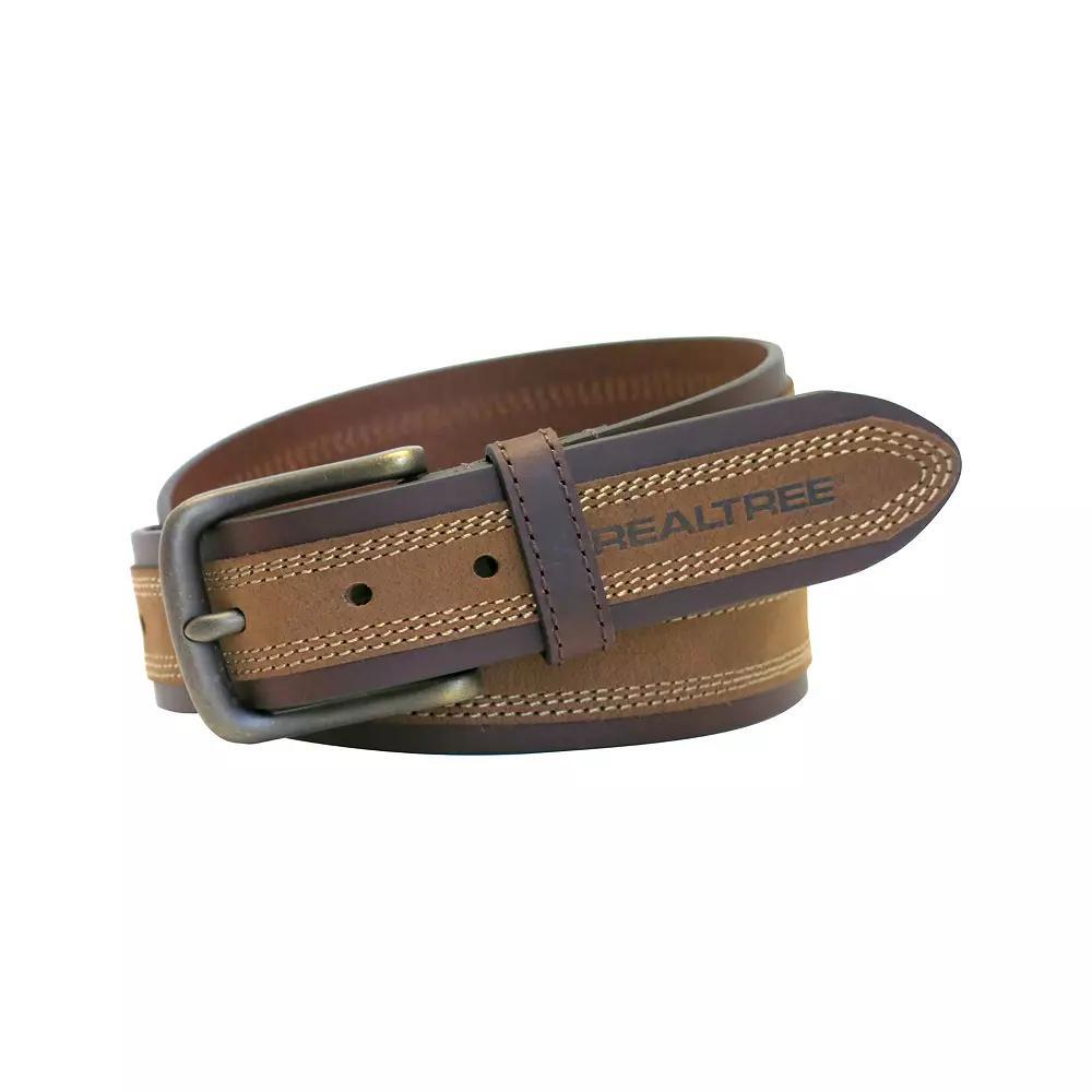 Men's Realtree Two-Tone Casual Leather Belt, Size: 44, Brown Product Image