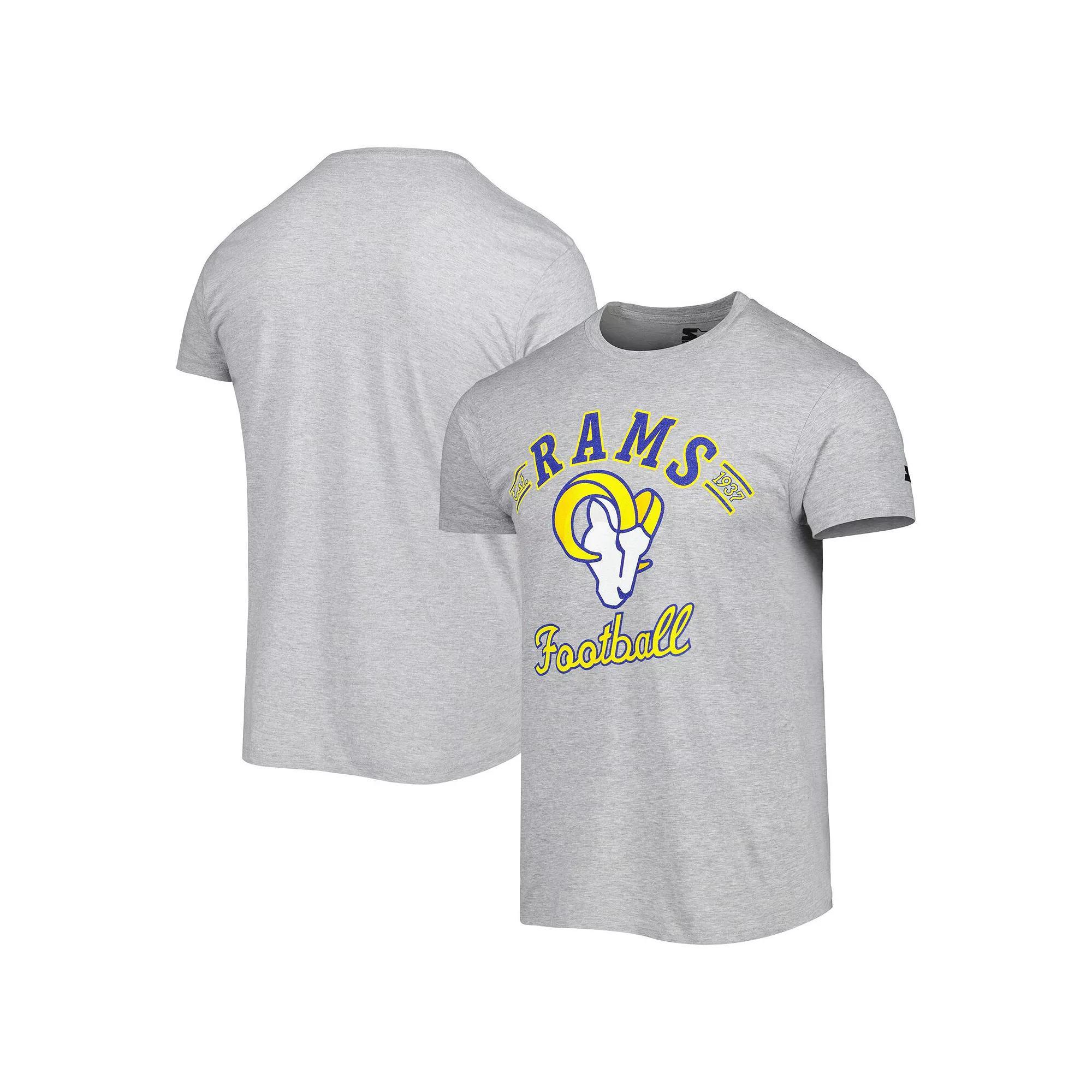 Men's Starter Heathered Gray Los Angeles Rams Prime Time T-Shirt, Size: Medium, Grey Product Image