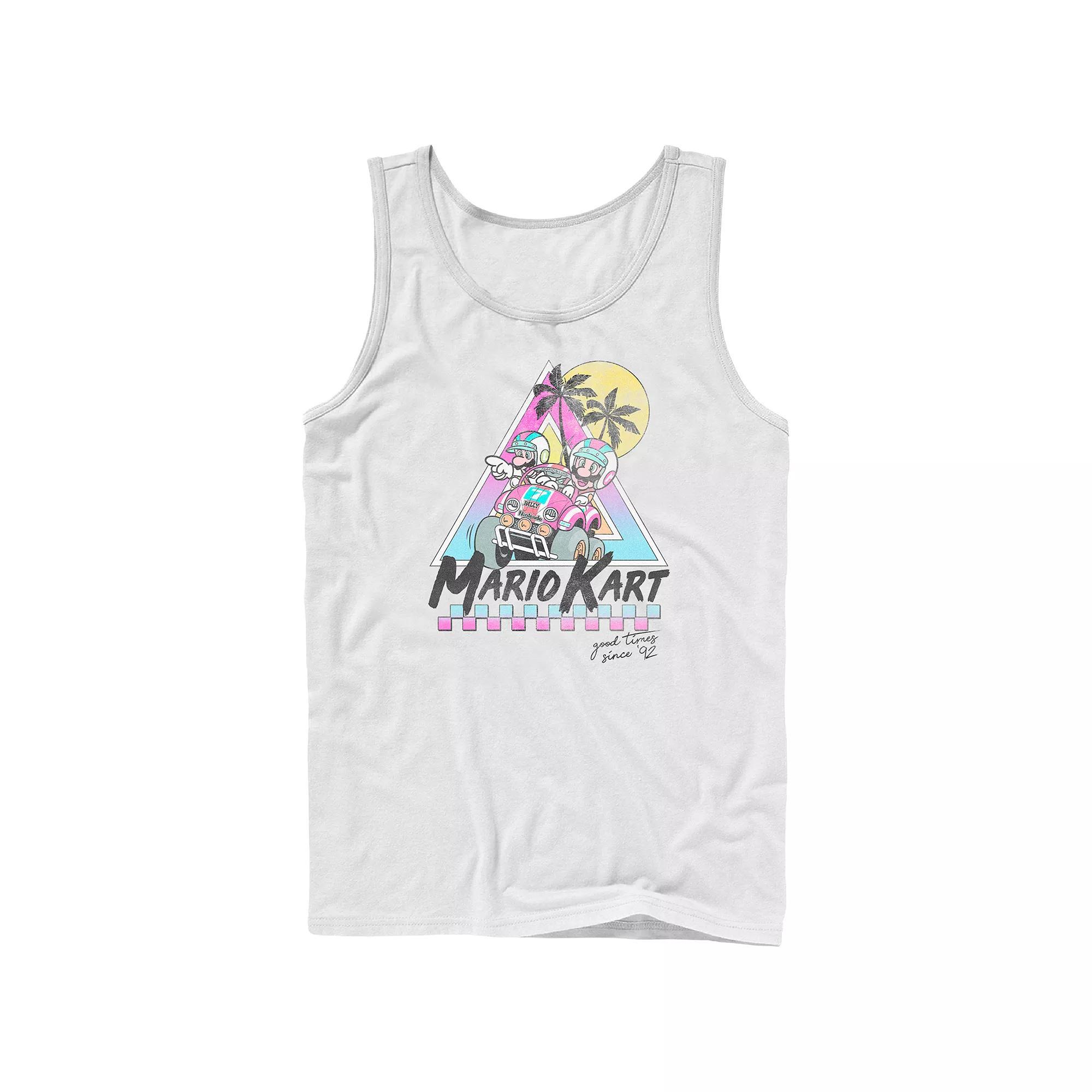 Men's Nintendo Mario Kart Beach Race Good Times Since 92 Tank Top, Size: Large, White Product Image