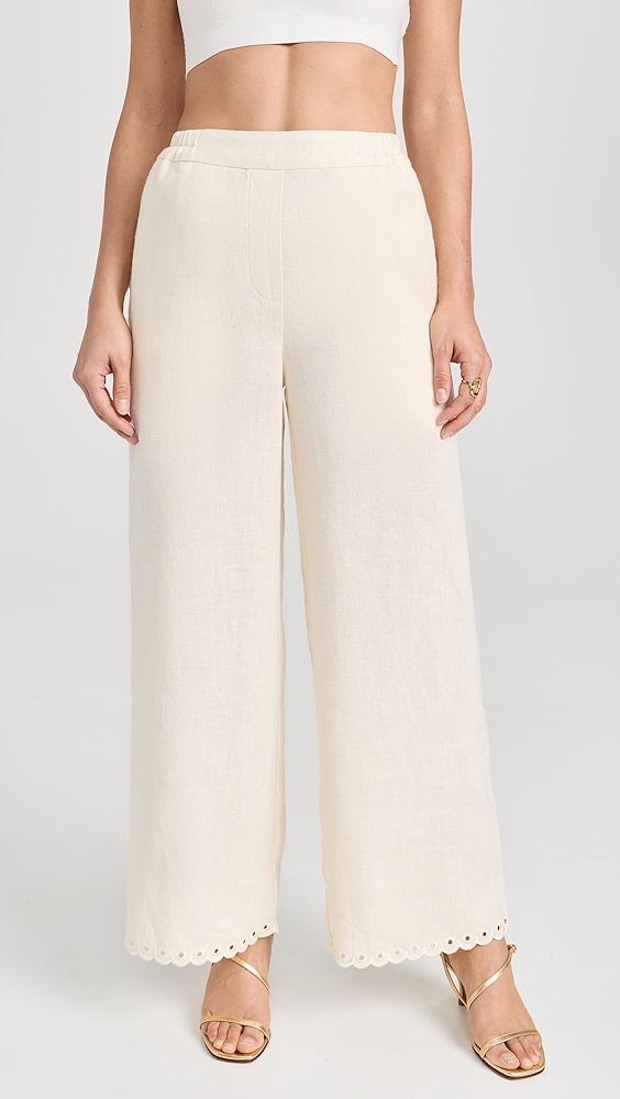 Sleeper Sofia Linen Embroidered Pants | Shopbop Product Image