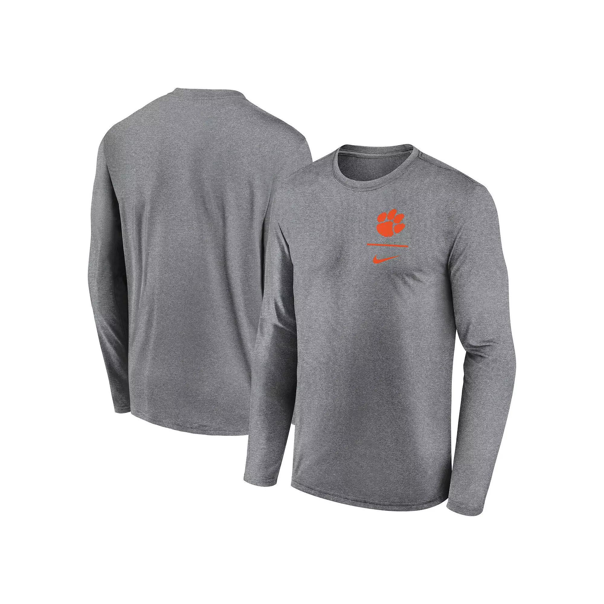 Men's Nike Heather Gray Penn State Nittany Lions Primary Stack Legend Long Sleeve T-Shirt, Size: 2XL, Grey Product Image