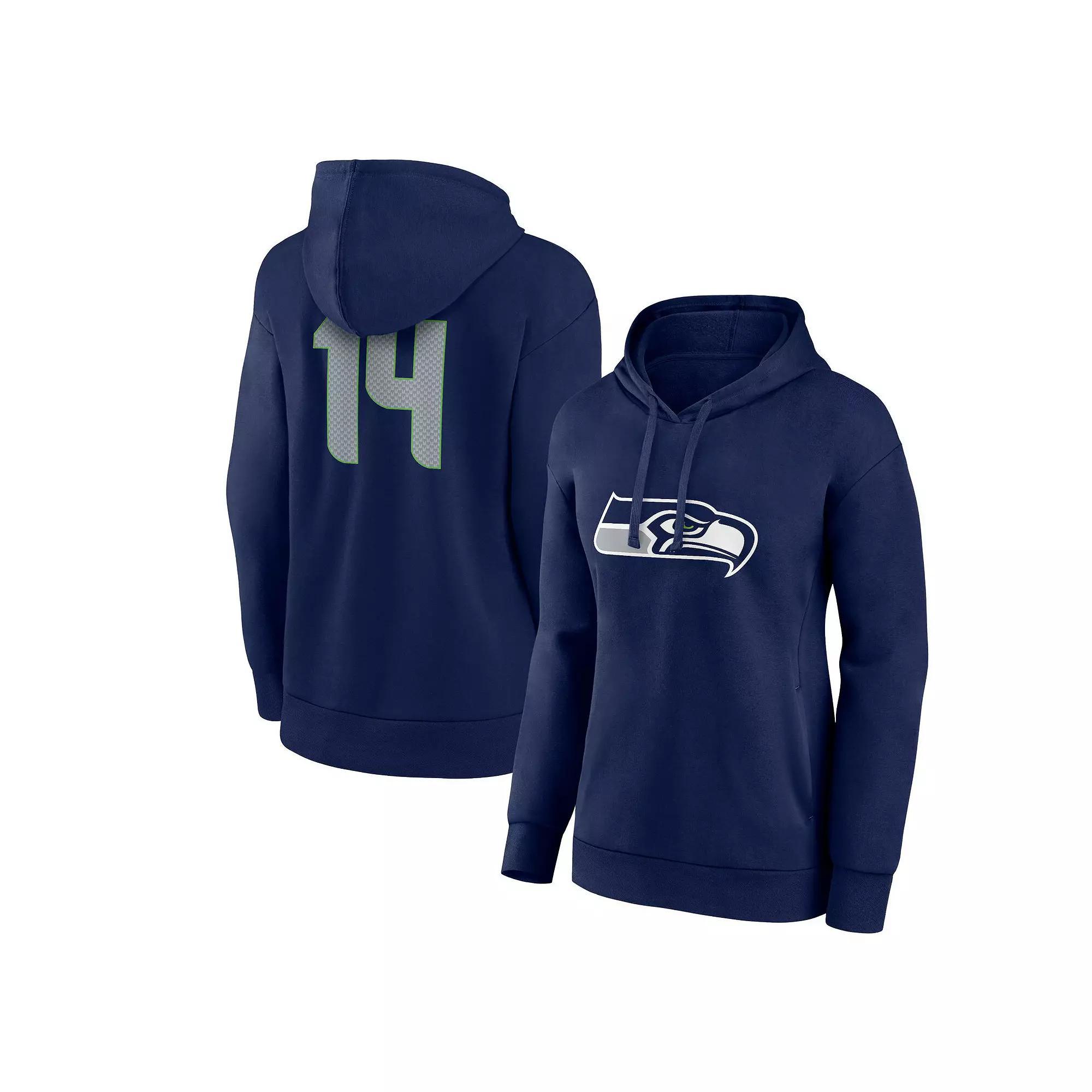 Women's Fanatics Branded DK Metcalf Navy Seattle Seahawks Player Icon Name & Number V-Neck Pullover Hoodie, Size: 2XL, Blue Product Image
