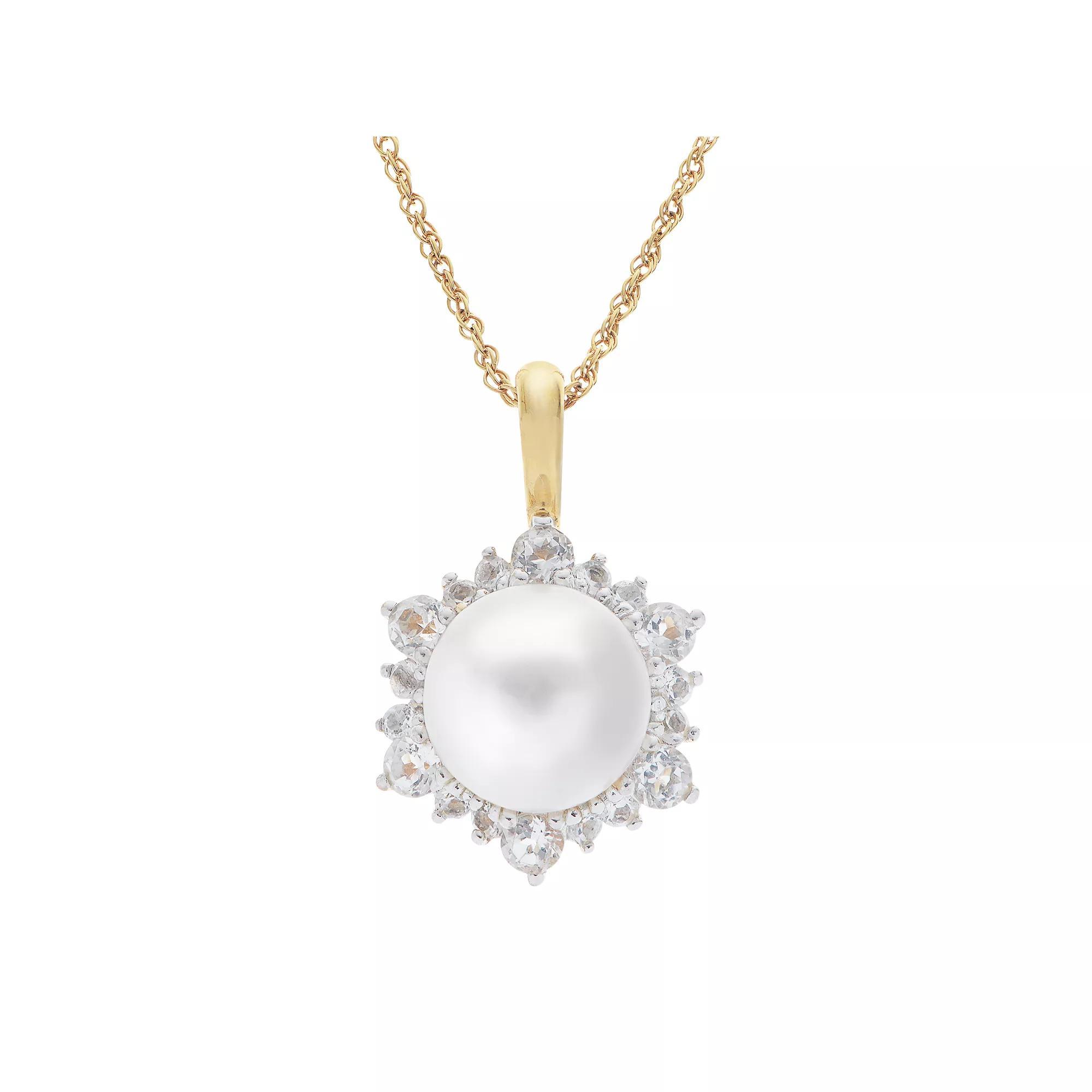 PearLustre by Imperial 14k Gold Over Silver Freshwater Cultured Pearl Pendant, Womens White Product Image