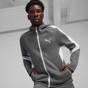 PUMA EVOSTRIPE Full-Zip Men's Hoodie in Mineral Grey Product Image