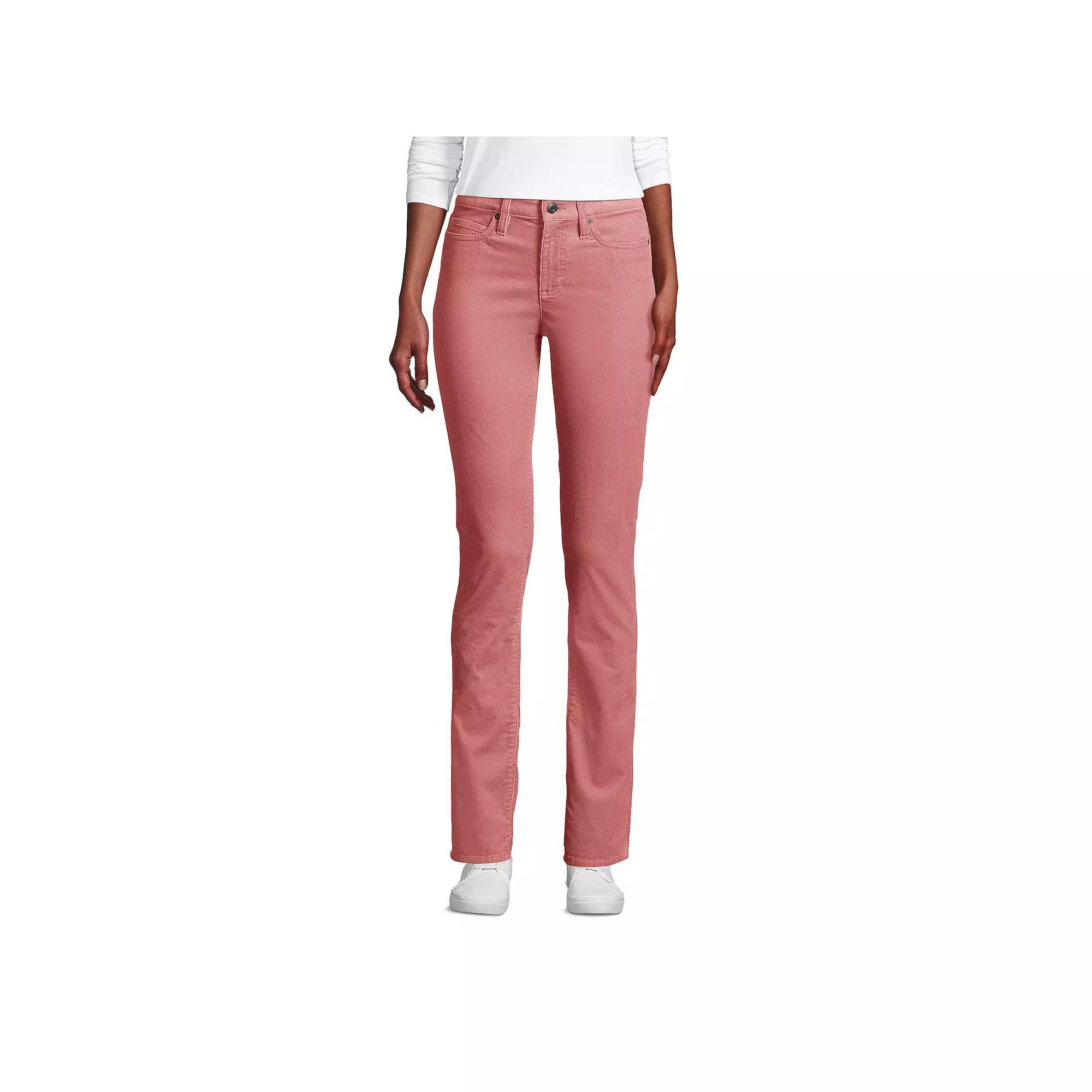 Women's Lands' End Mid-Rise Straight Leg Corduroy Pants, Size: 4X32, Dusty Brick Product Image