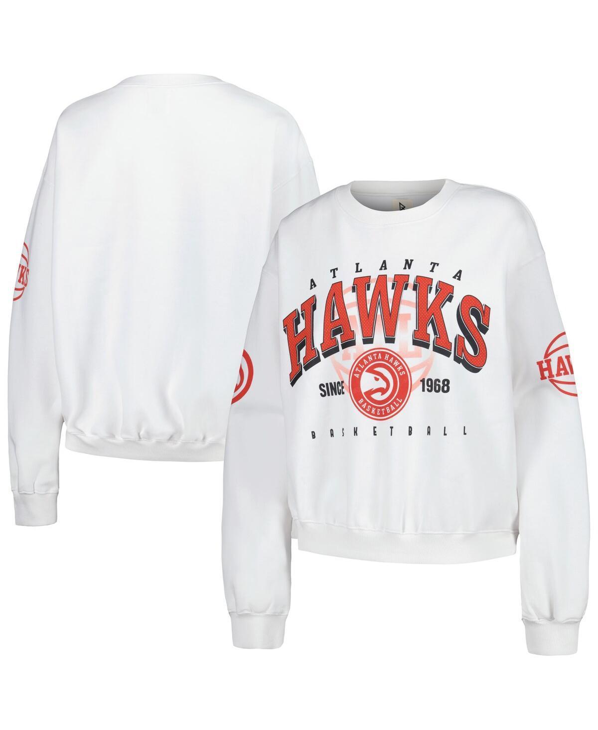 Women's Heather Gray Atlanta Hawks Oversized Pullover Sweatshirt, Size: Large/XL, Grey Product Image