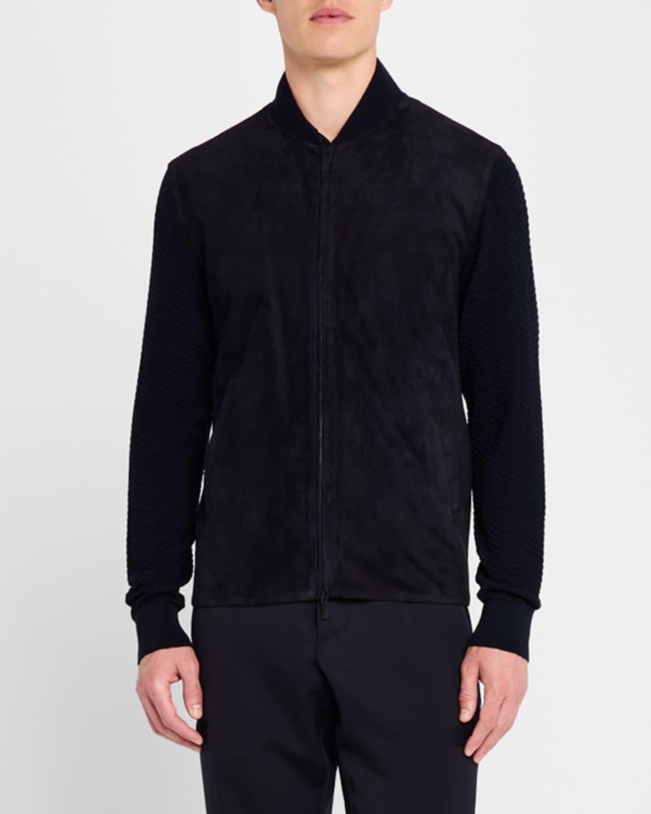 Mens Suede Knit Full-Zip Jacket Product Image