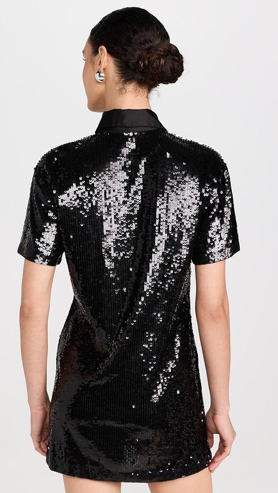 alice + olivia Treva Sequin Boxy Oversized Polo Dress | Shopbop Product Image