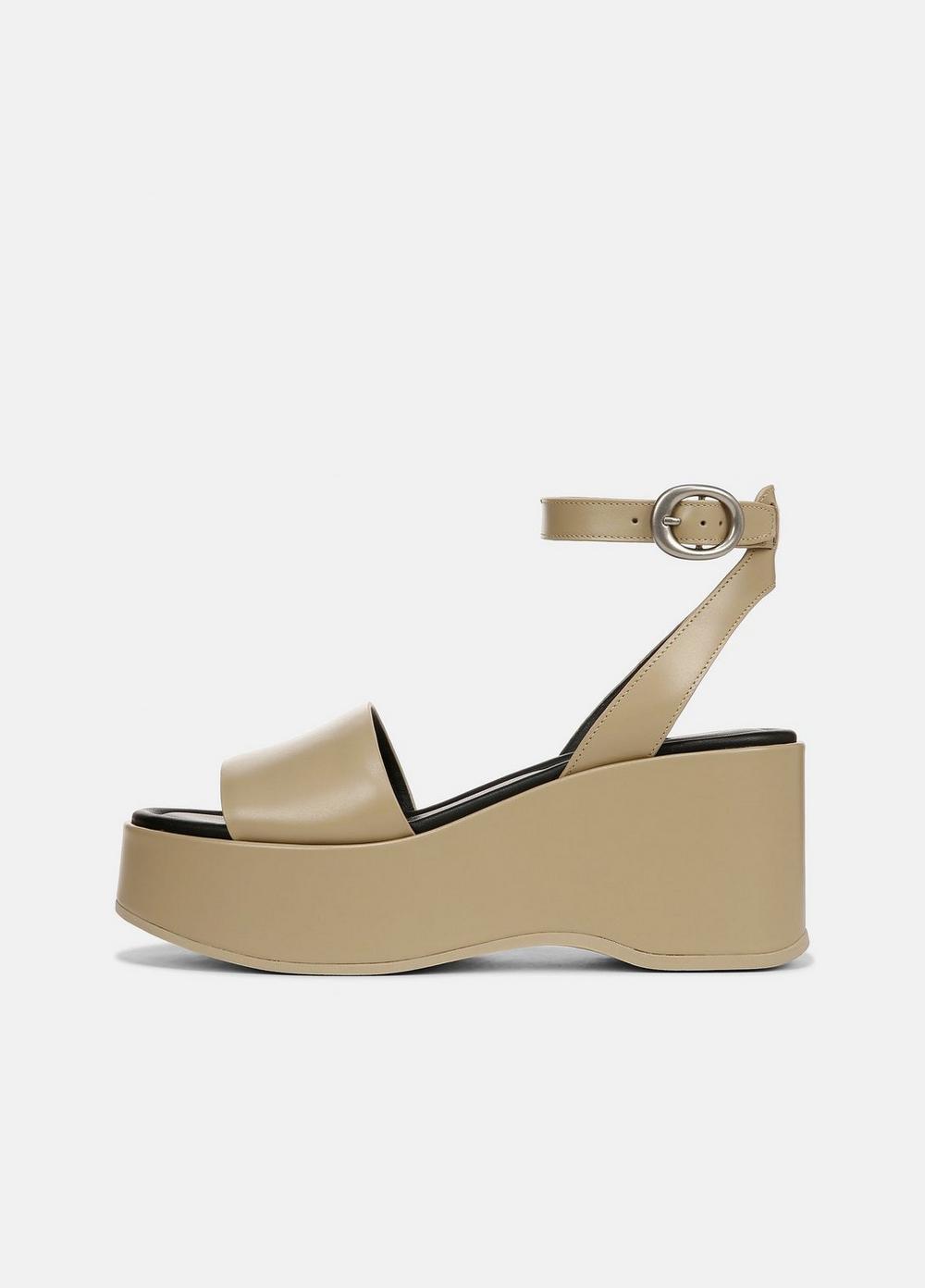 Womens Phillipa Leather Platform Sandal, Sequoia Brown, Size 9 Vince Product Image