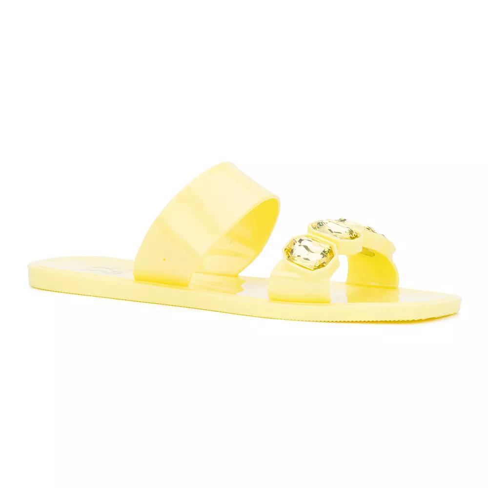 New York & Company Chantelle Womens Gem Jelly Slide Sandals Product Image