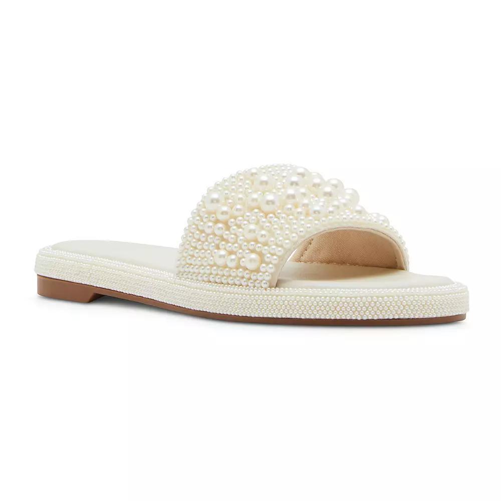 madden girl Amorre Women's Embellished Pearl Slides, Size: 7, Multi Product Image