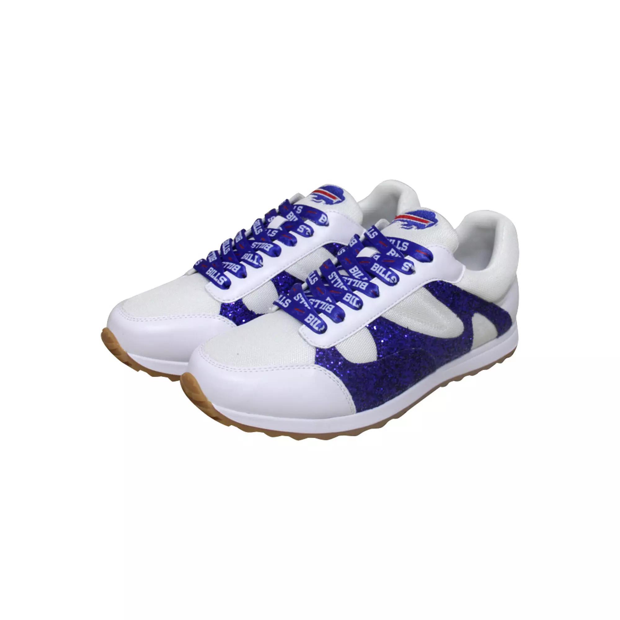Women's Cuce  White Buffalo Bills Glitter Sneakers, Size: 8 Product Image