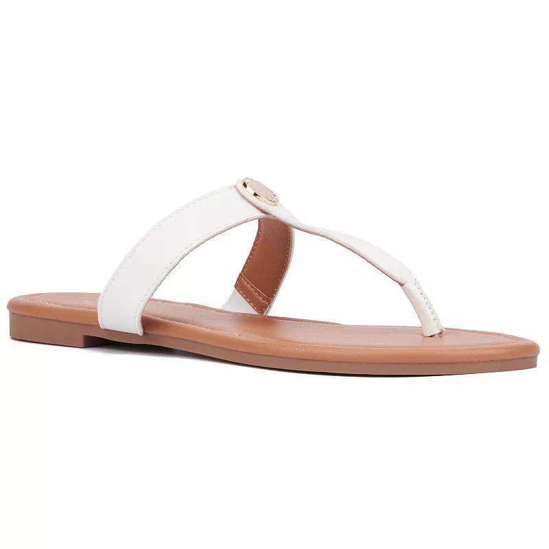 New York & Company® Adonia Women's Thong Sandals, Size: 7.5, Black Product Image