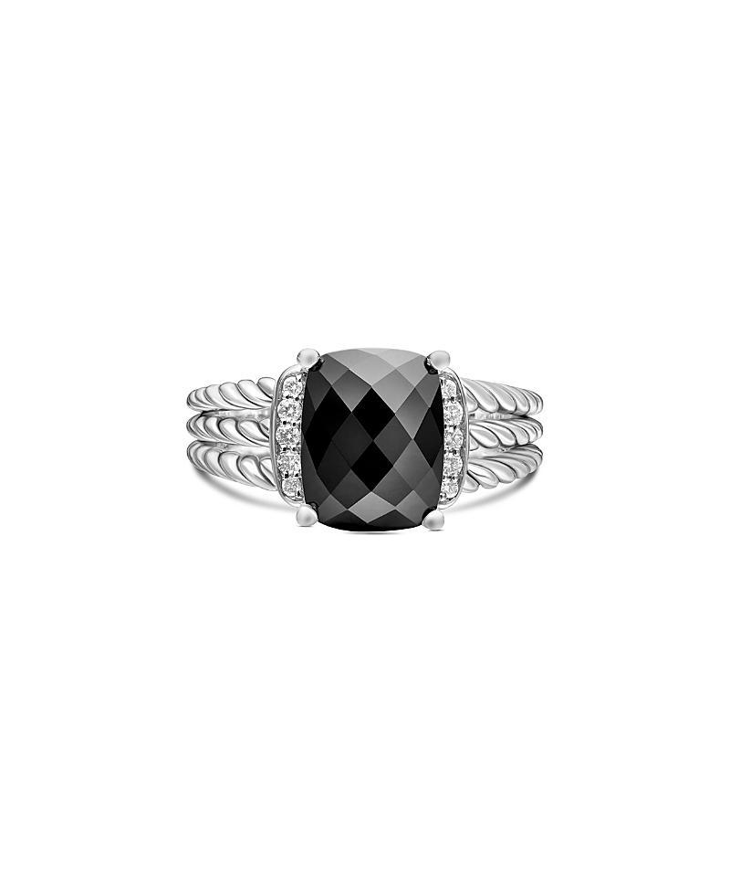 David Yurman Petite Wheaton Ring with Black Onyx and Diamonds Product Image