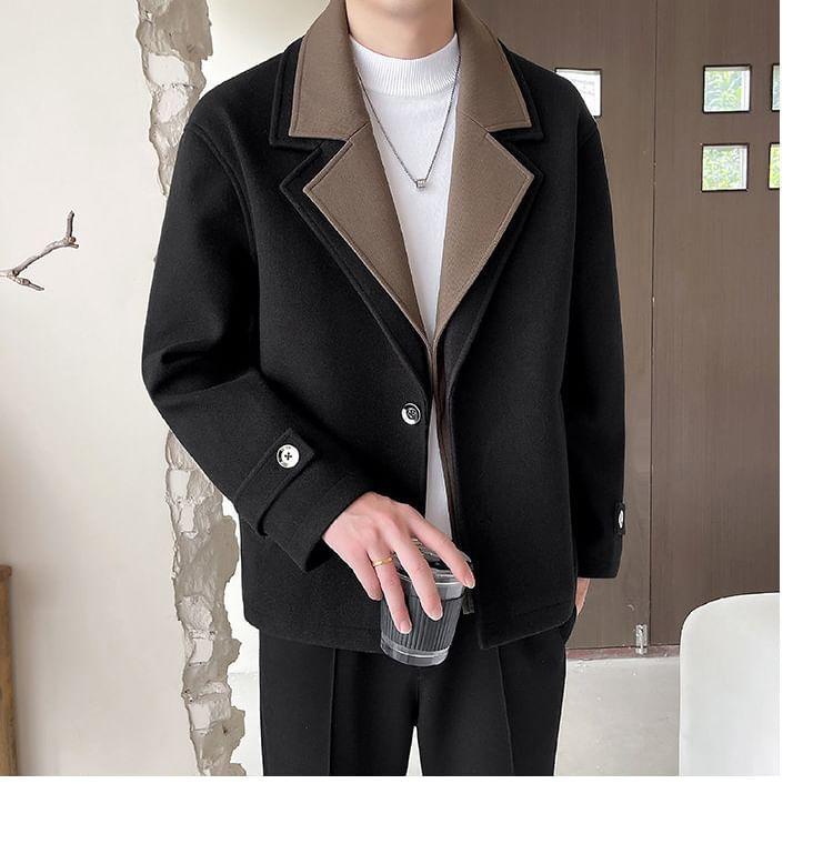 Mock Two-Piece One Buttoned Two Tone Blazer Product Image