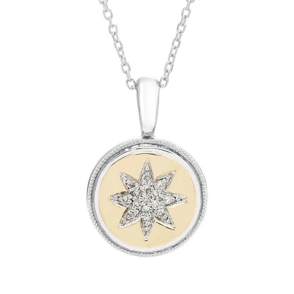 It's Personal 14k Gold Over Sterling Silver Diamond Accent Starburst Pendant Necklace, Women's, Size: 18" Product Image