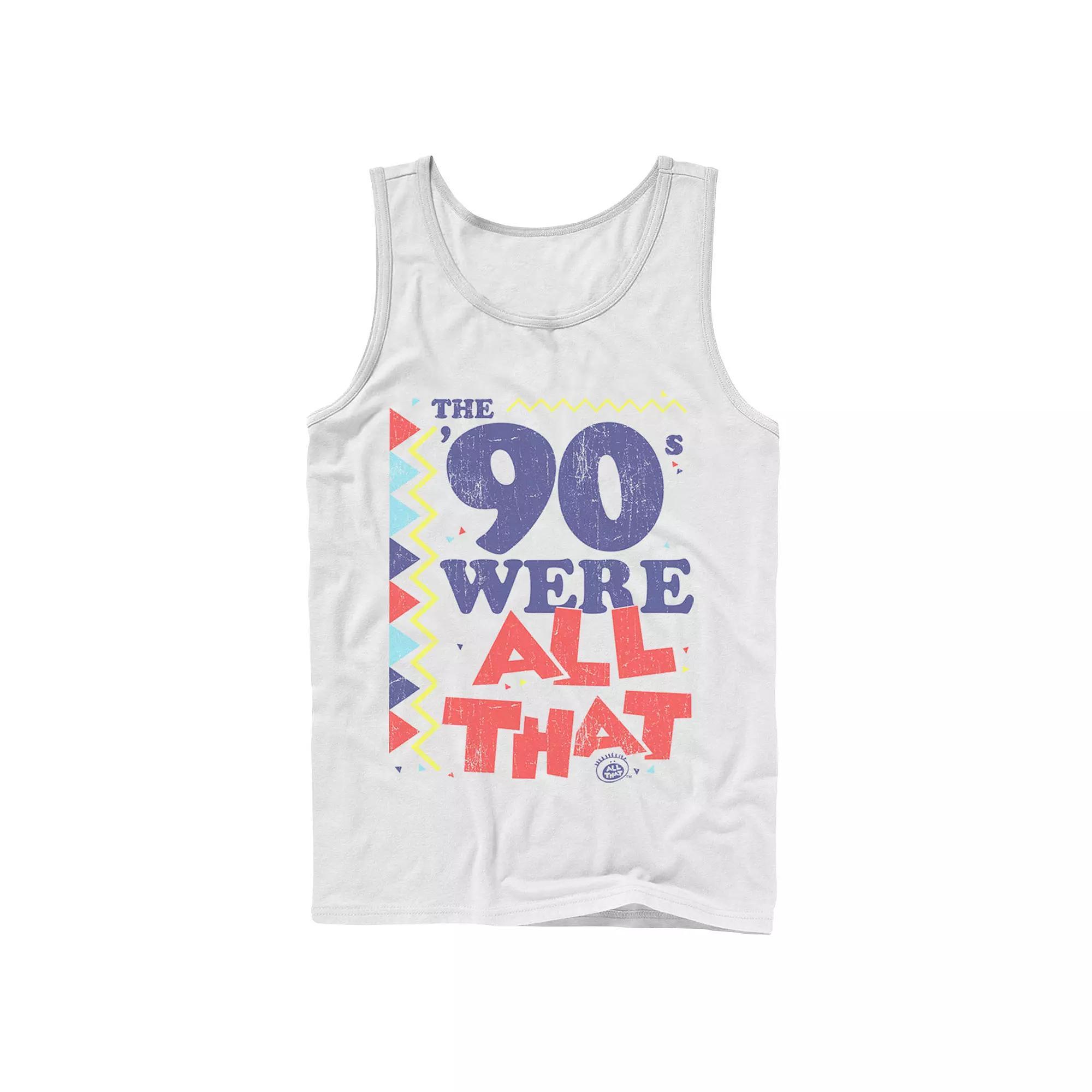 Men's Nickelodeon All That The Nineties Were Retro Poster Graphic Tank Top, Size: Large, White Product Image