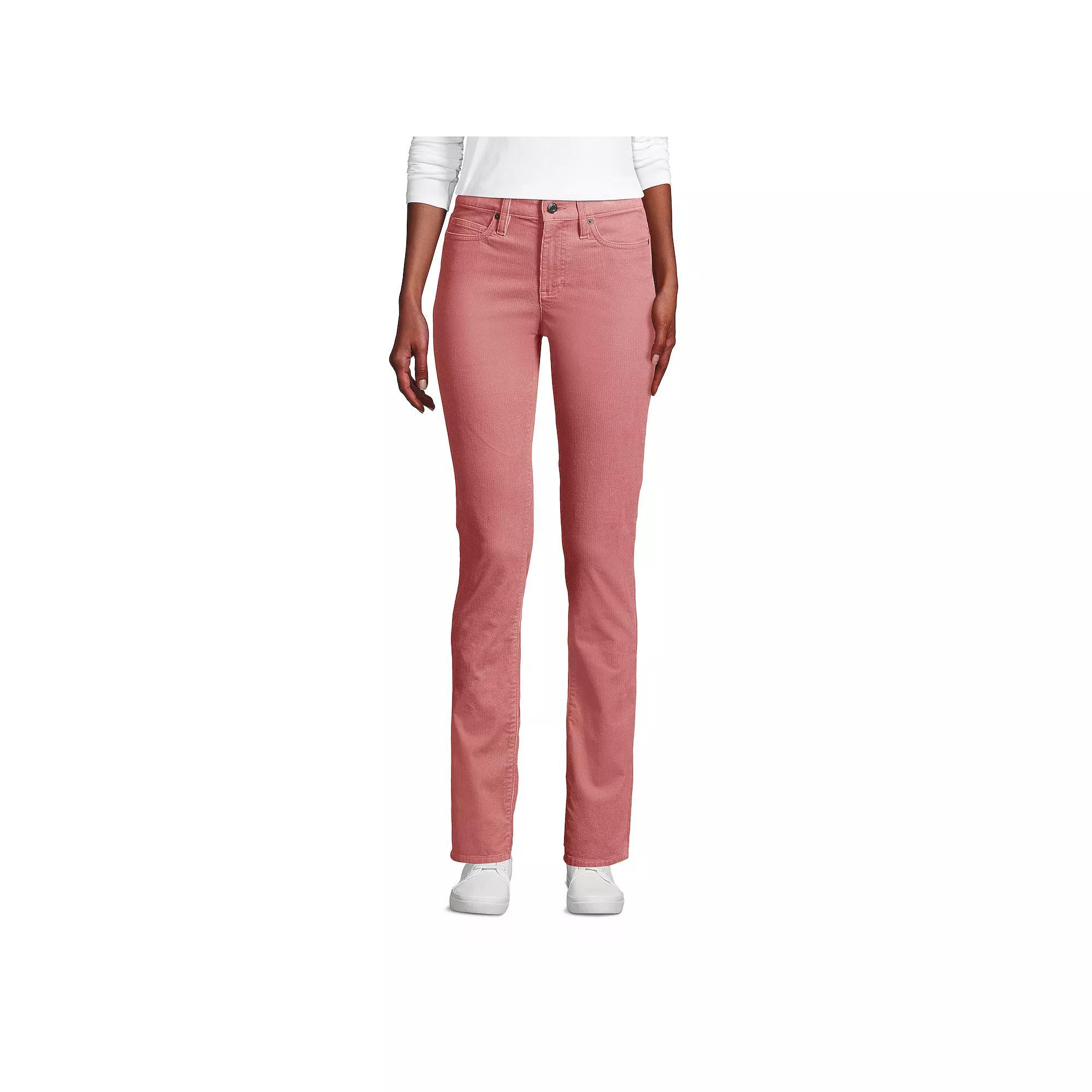 Women's Lands' End Mid-Rise Straight Leg Corduroy Pants, Size: 4X32, Dusty Brick Product Image