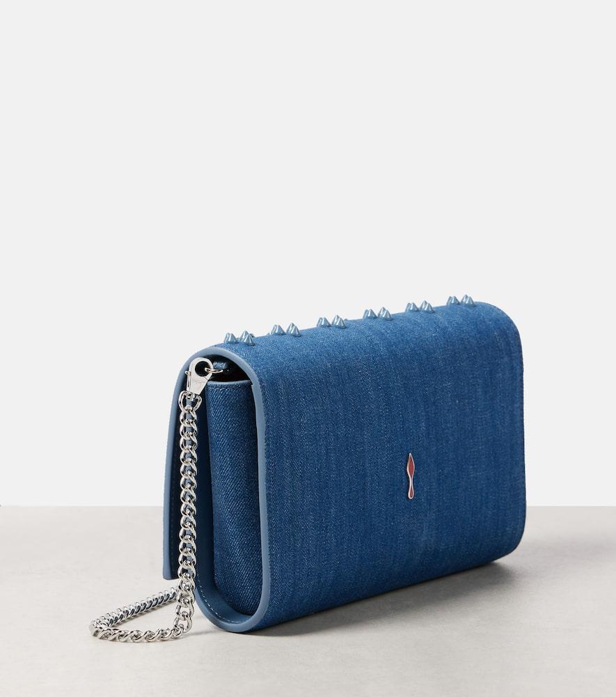 CHRISTIAN LOUBOUTIN Paloma Denim Clutch In Blue Product Image