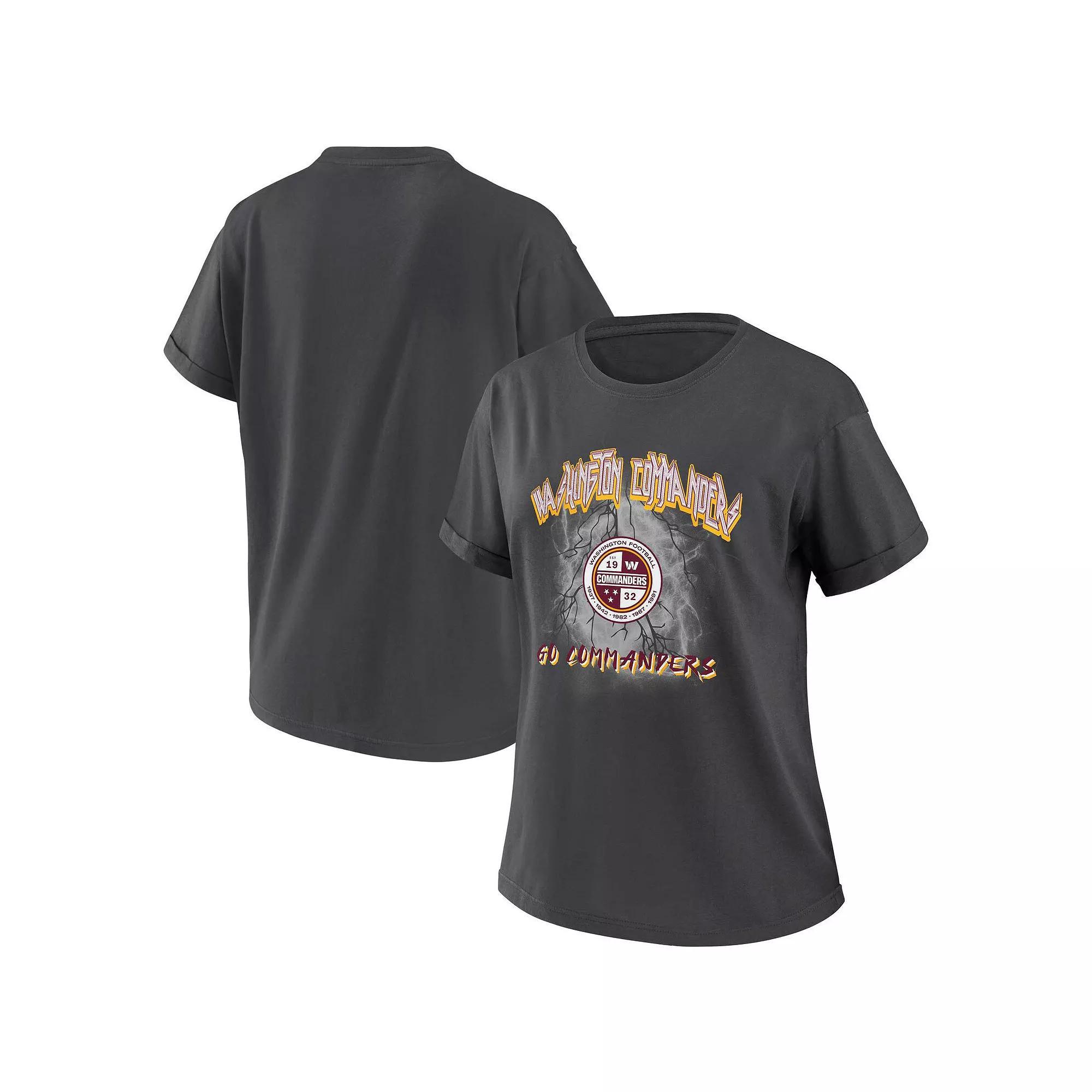 Women's WEAR by Erin Andrews Charcoal Dallas Cowboys Boyfriend T-Shirt, Size: Small Product Image