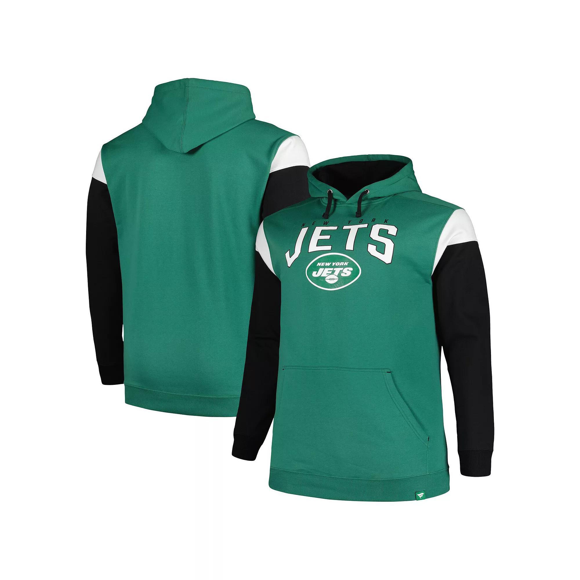 Mens Profile New York Jets Big & Tall Trench Battle Pullover Hoodie Product Image