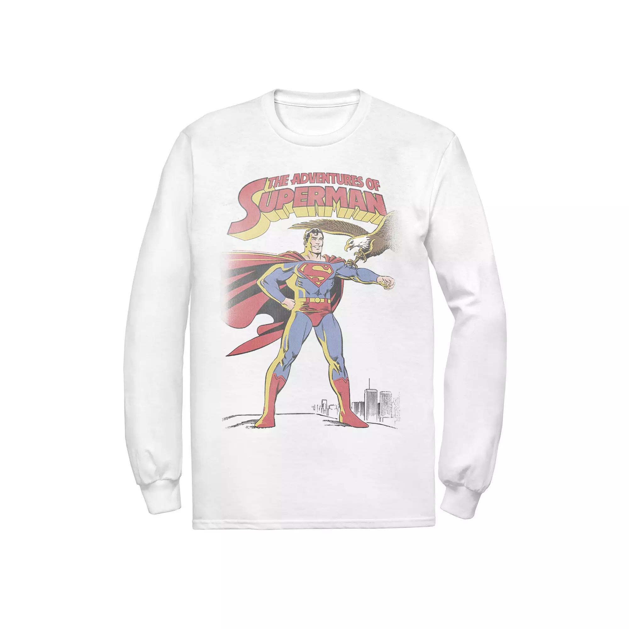 Men's DC Comics Superman Adventures Text Poster Tee, Size: Small, White Product Image