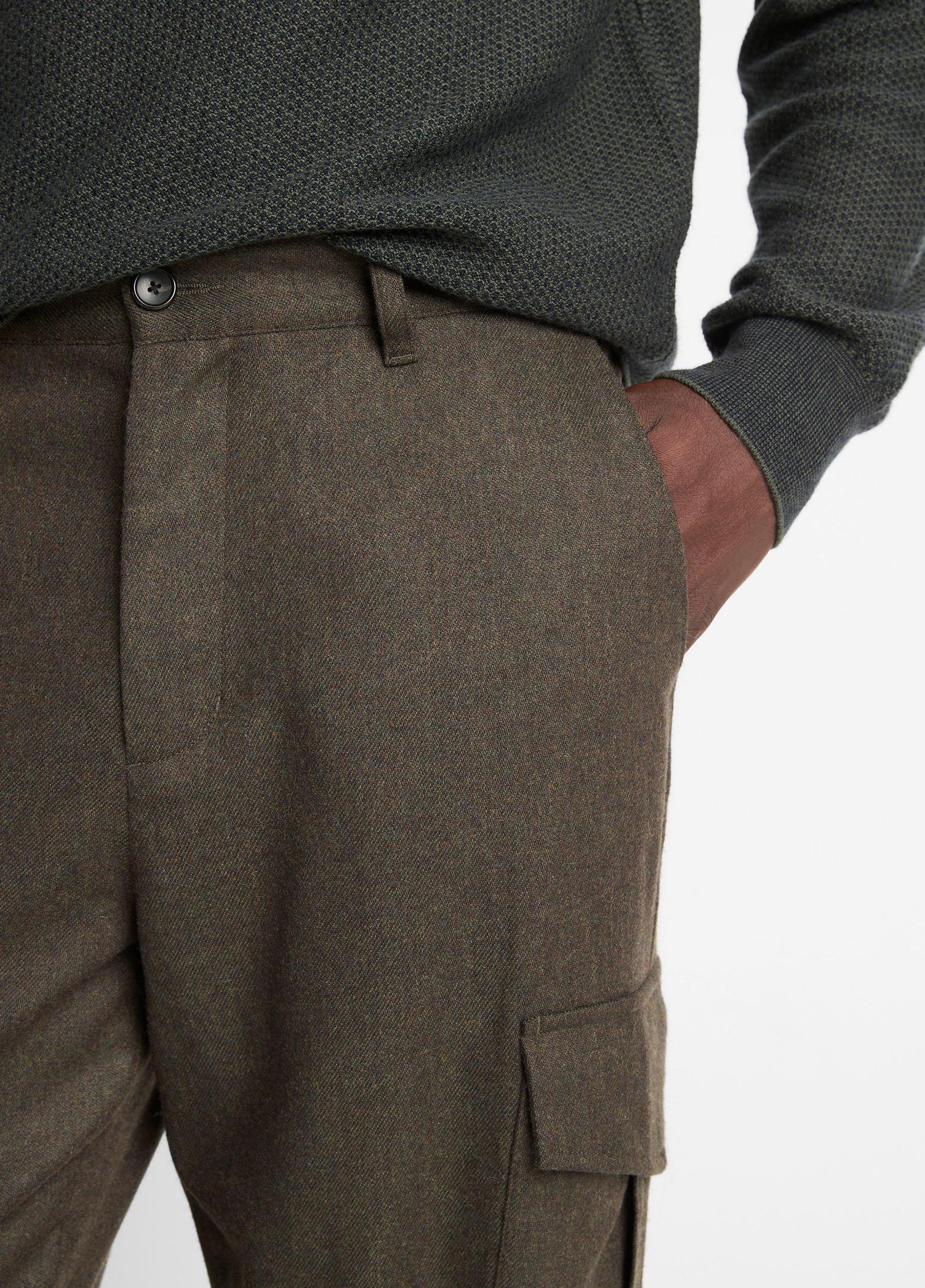 Louie Relaxed Wool Flannel Cargo Pant Product Image
