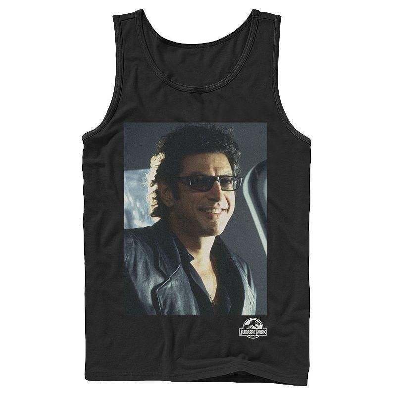 Mens Jurassic Park Goldblum Sly Smile Graphic Tank Top Athletic Grey Product Image