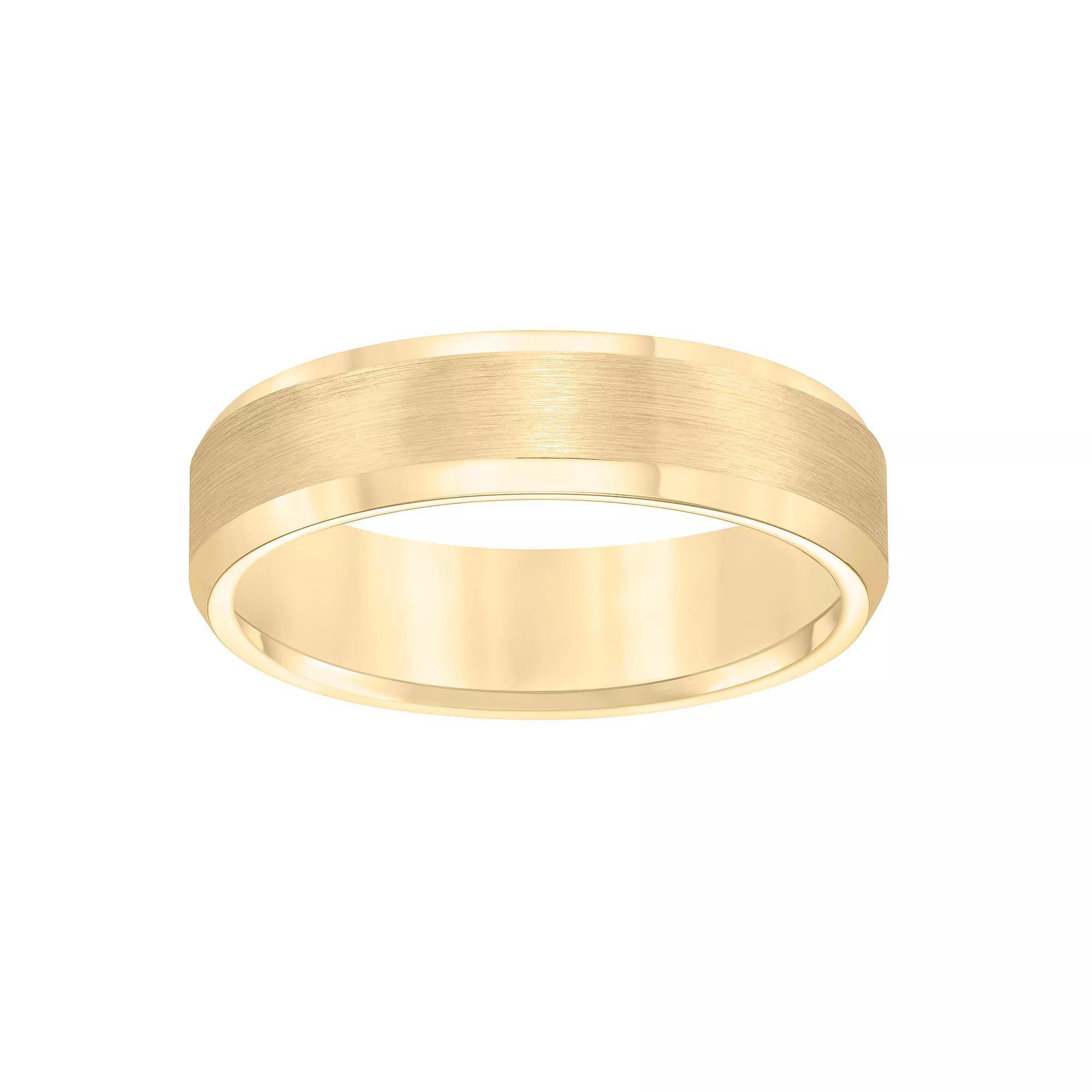 AXL Yellow Tungsten Beveled Edge Men's Wedding Band, Size: 12.50, Gold Tone Product Image