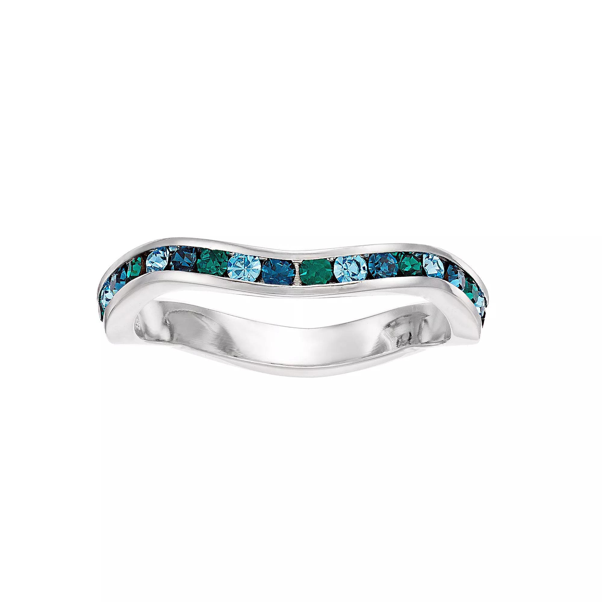 Traditions Jewelry Company Multicolor Crystal Wave Ring, Womens Purple Team Product Image