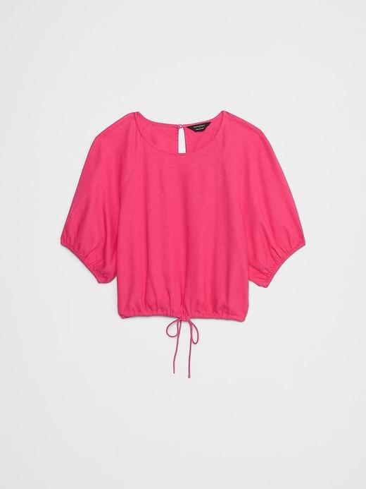 Linen-Blend Tie-Hem Top Product Image