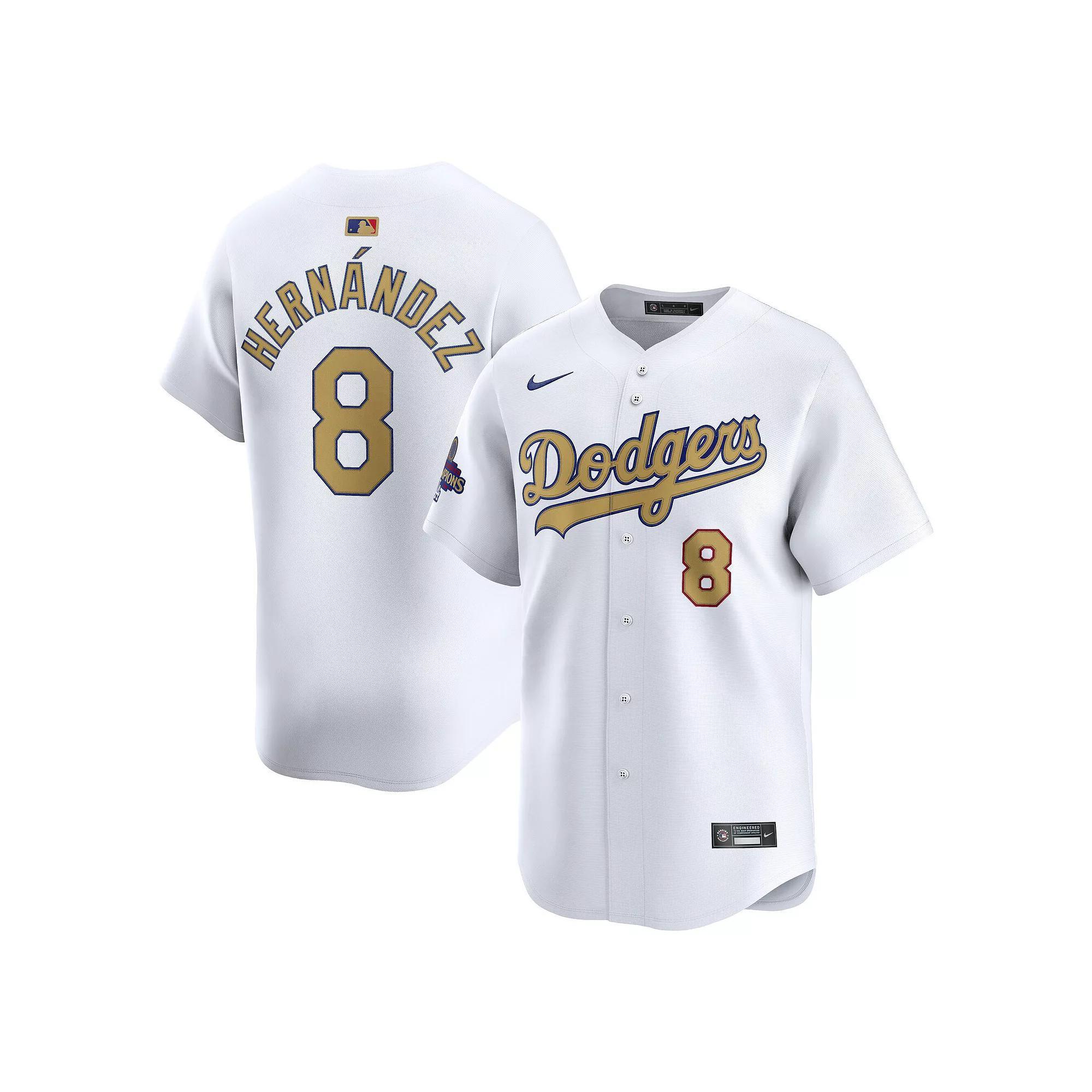 Men's Nike Enrique Hern��ndez White Los Angeles Dodgers 2025 Gold Collection Limited Jersey, Size: 4XL Product Image