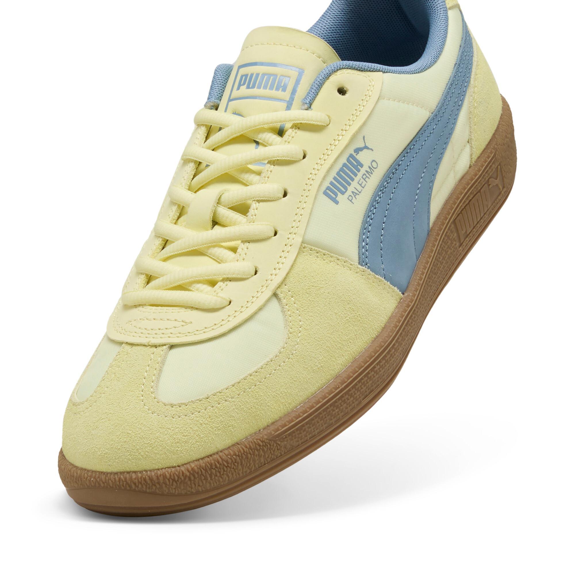 PUMA Palermo Pop Unisex Shoes in Gold Moon/Cool Blue Product Image