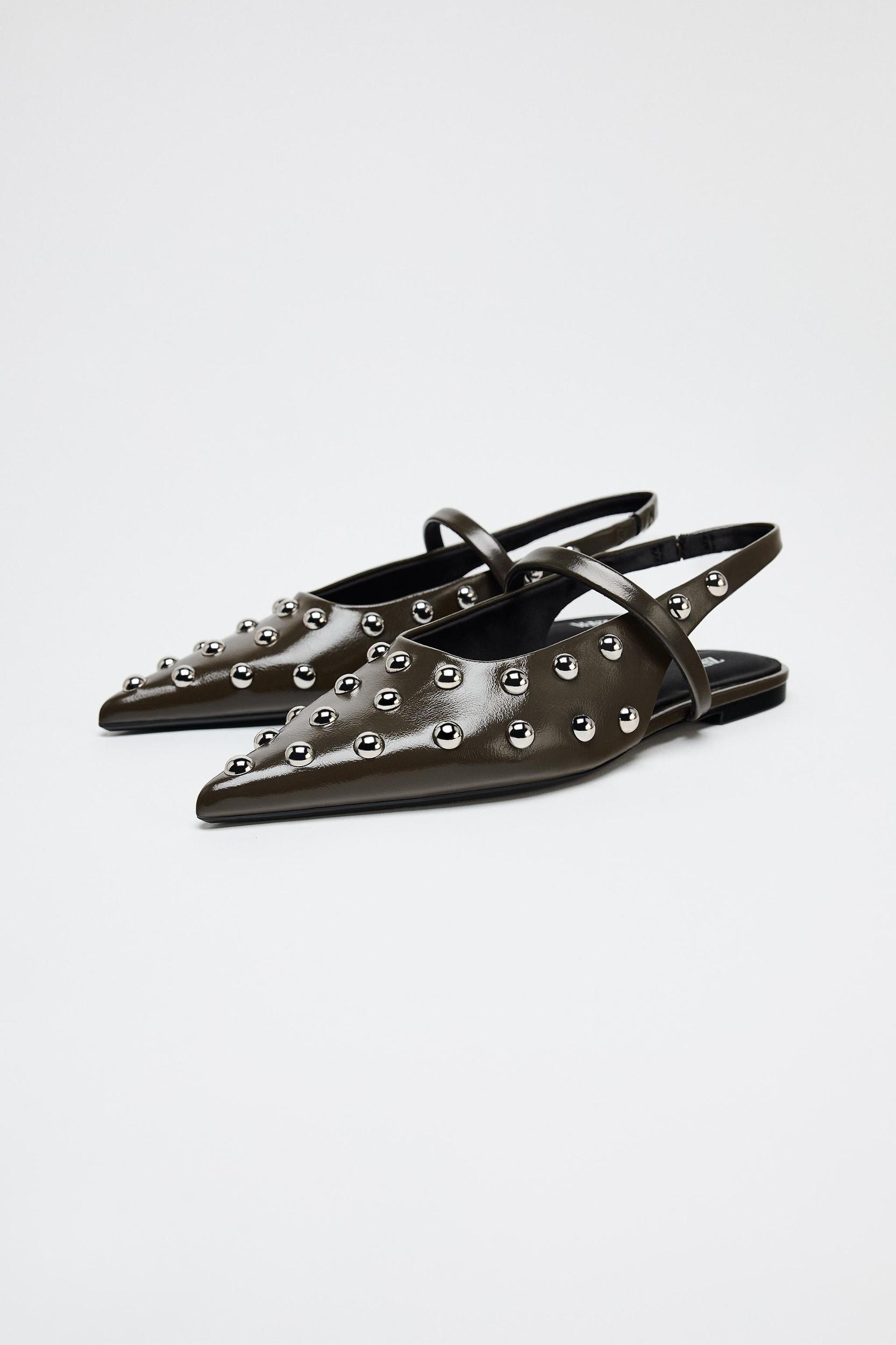 STUDDED FLAT SLINGBACKS Product Image