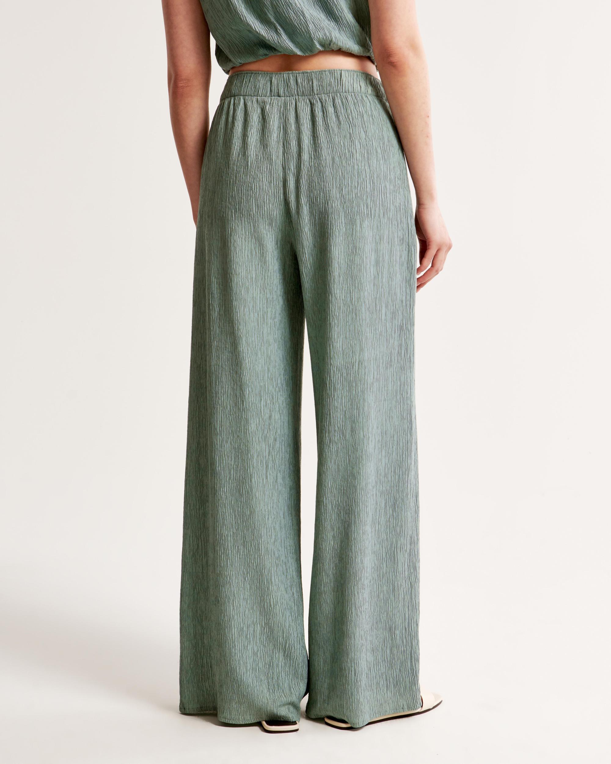 Crinkle Textured Pull-On Pant Product Image