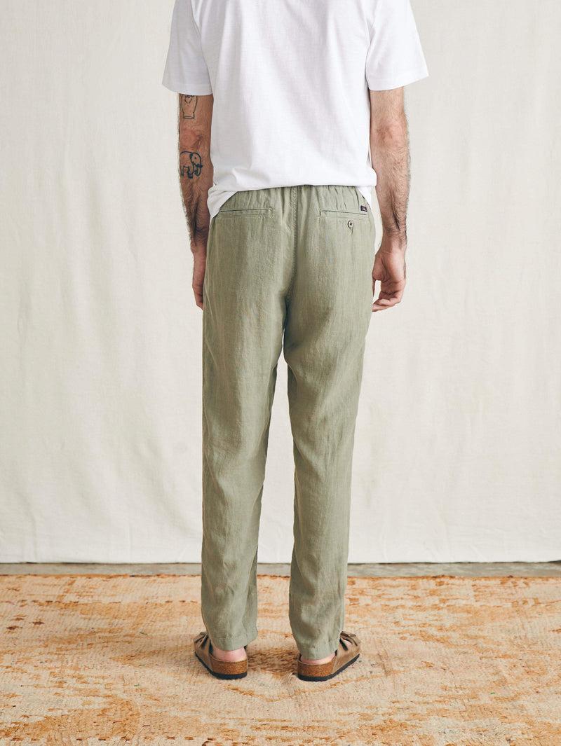 Linen Drawstring Pant - Canyon Olive Product Image