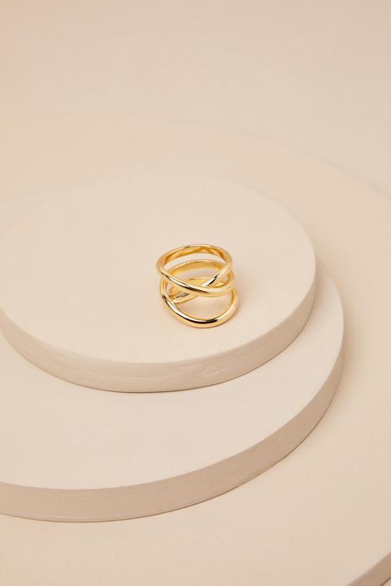 Revelin Gold Layered Overlapping Ring Product Image