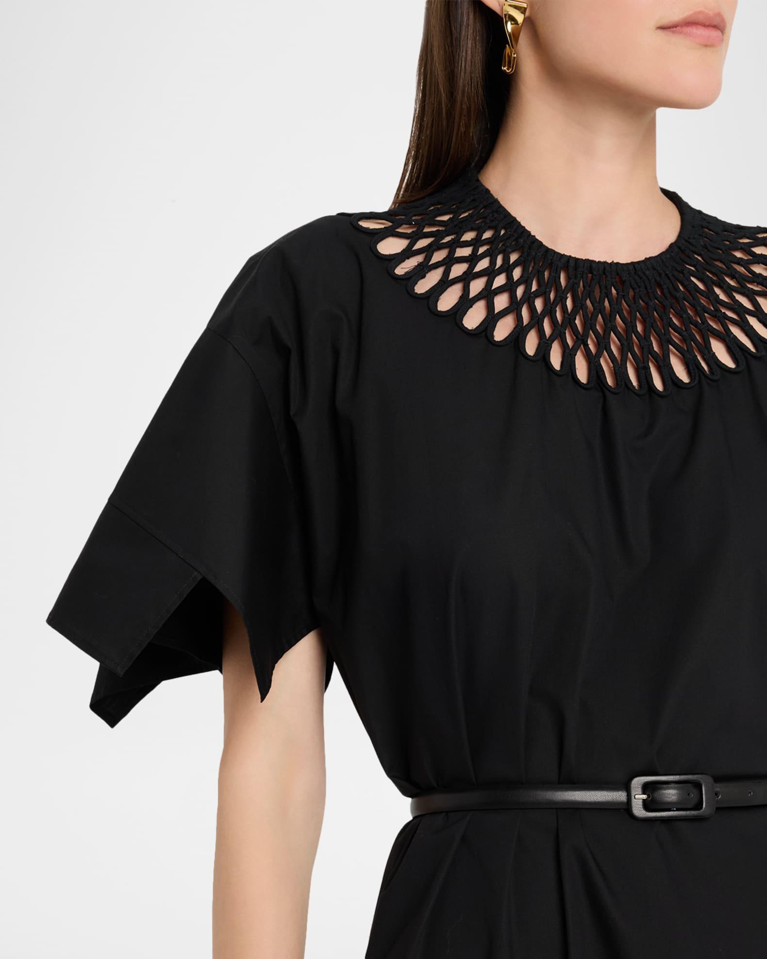 Embroidered Fringe-Hem Cotton Maxi Dress Product Image