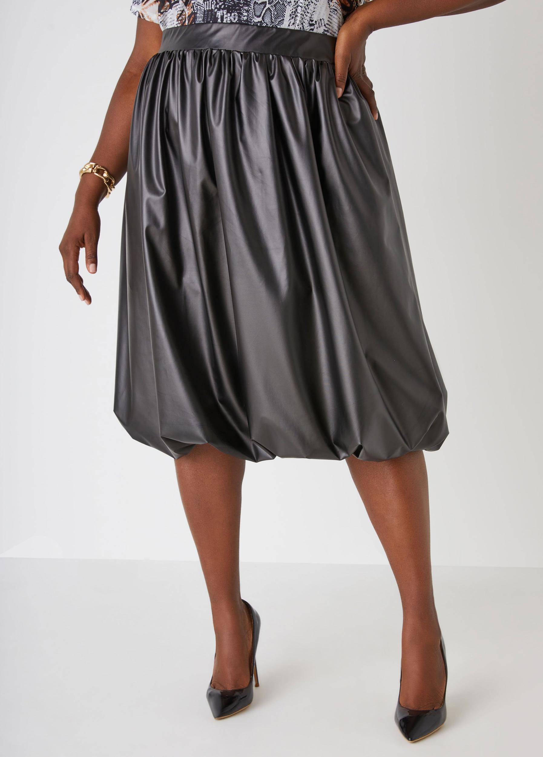 Faux Leather Bubble Skirt Product Image